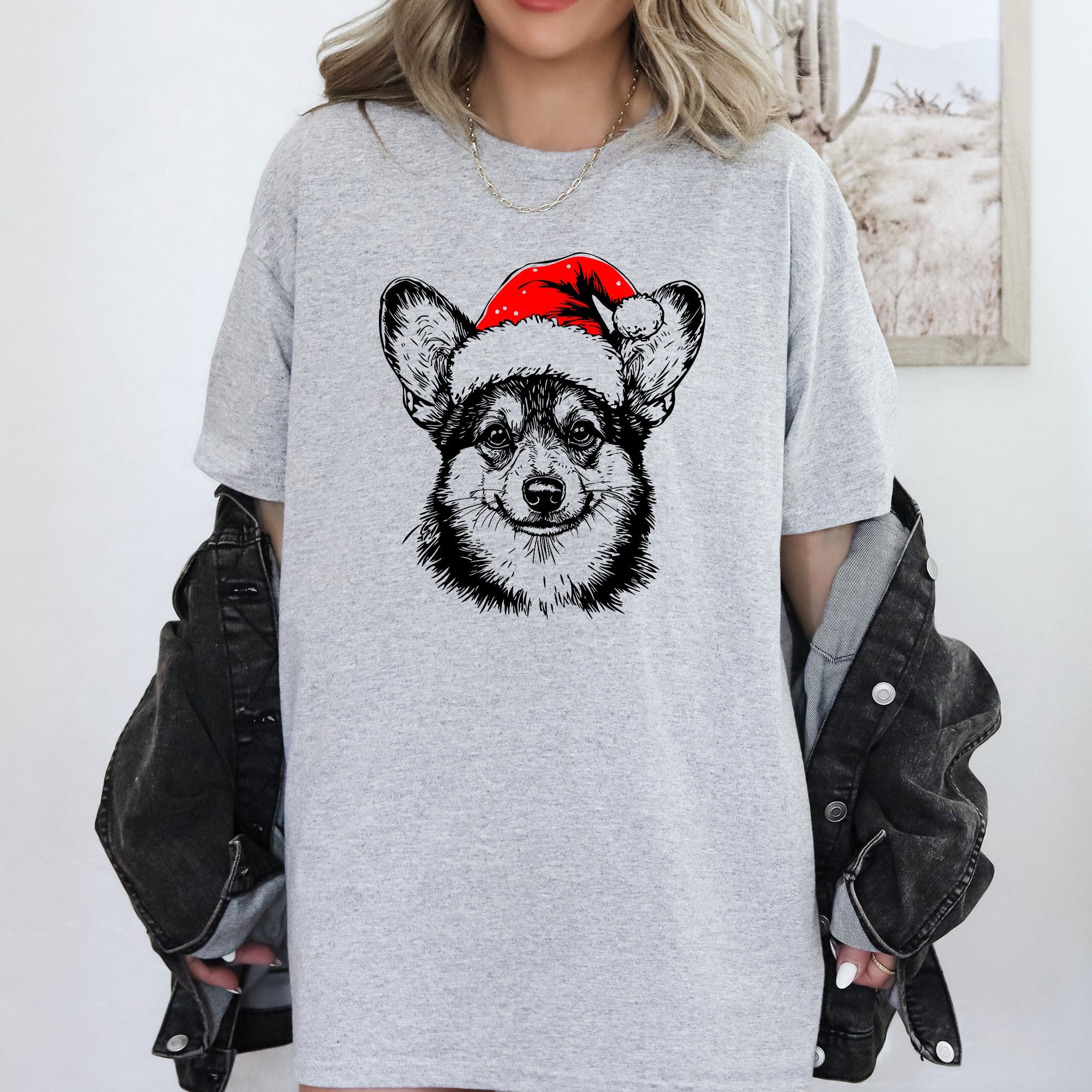 Corgi Santa Christmas Pup For Dog Lovers Everywhere Merry Holiday Spirit Comfort Colors Tee