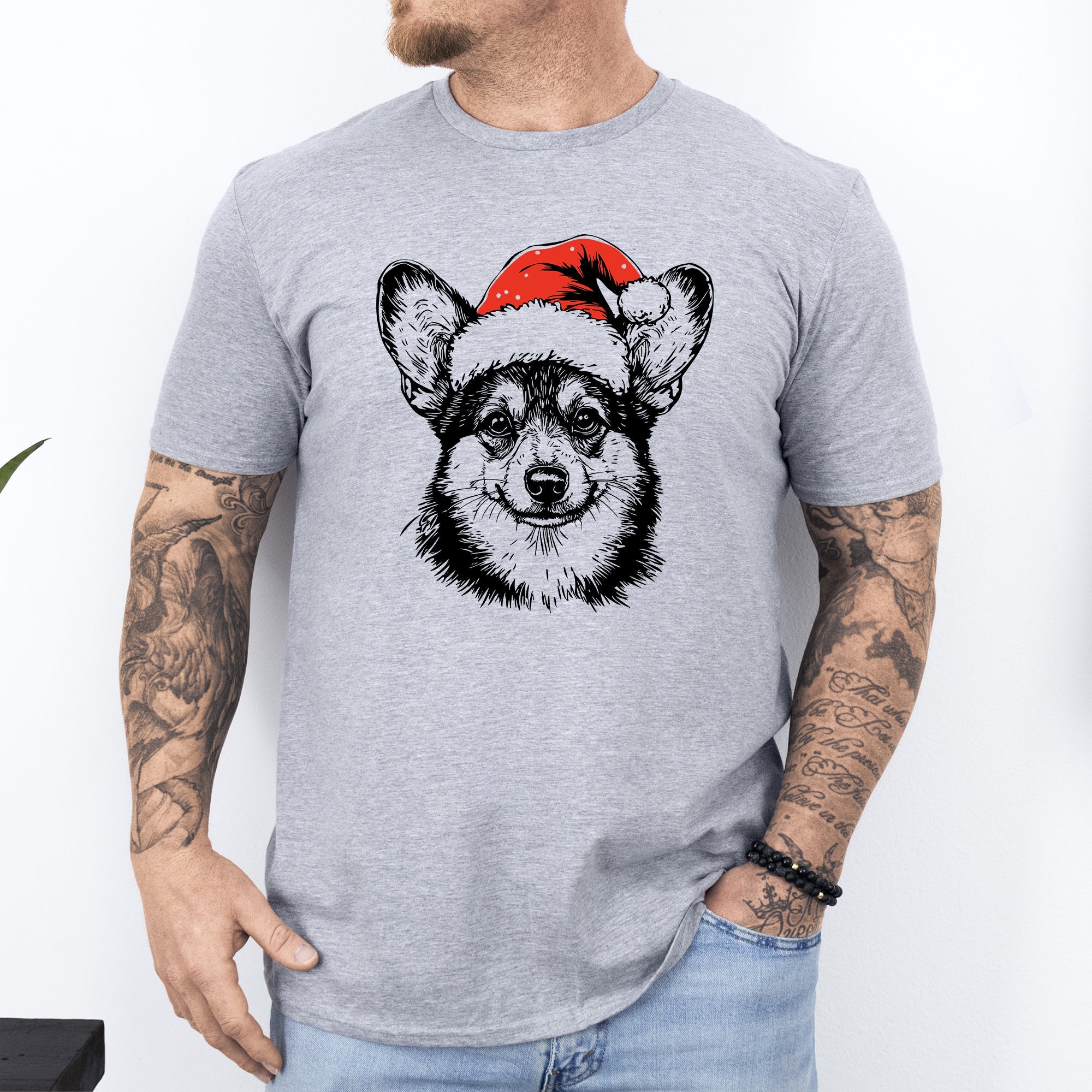 Corgi Santa Christmas Pup For Dog Lovers Everywhere Merry Holiday Spirit Comfort Colors Tee