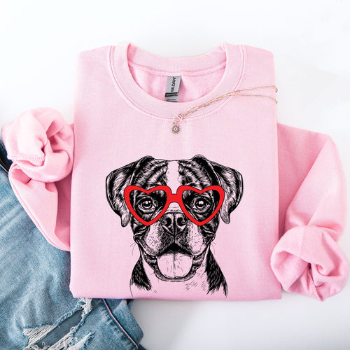 Boxer Breed Valentine's Love For My Dog Celebrate Wagging Tails And Unconditional Boxer Love Sweatshirt