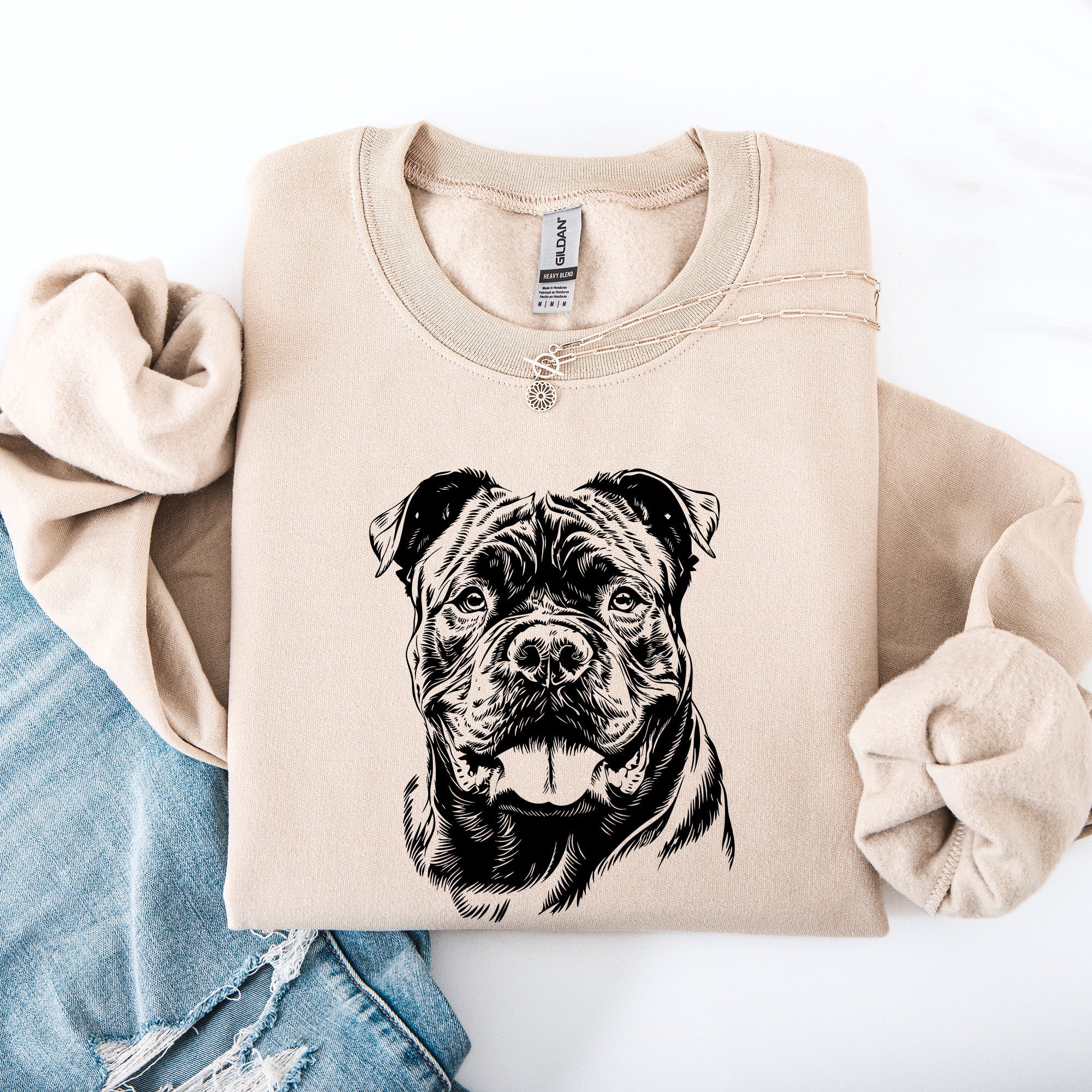 Premium Classic Cane Corso Dog Breed Lover Timeless Portrait Graphic For Dog Lovers Sweatshirt
