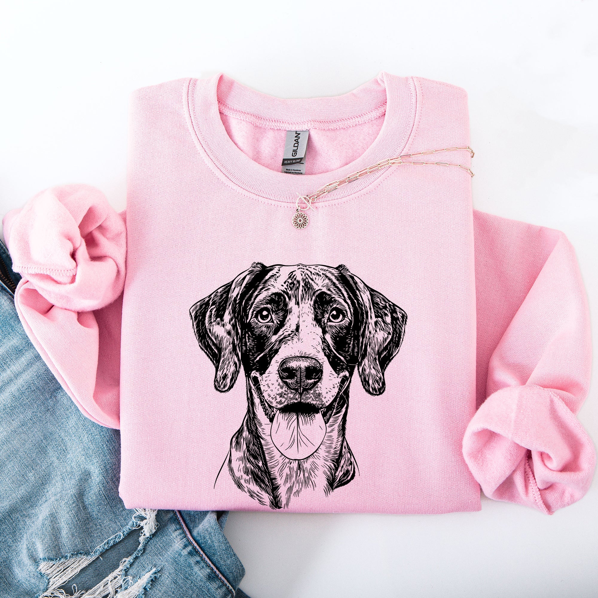 German Shorthaired Pointer Portrait Illustration Of A Loyal Dog In Action Graphic Sweatshirt