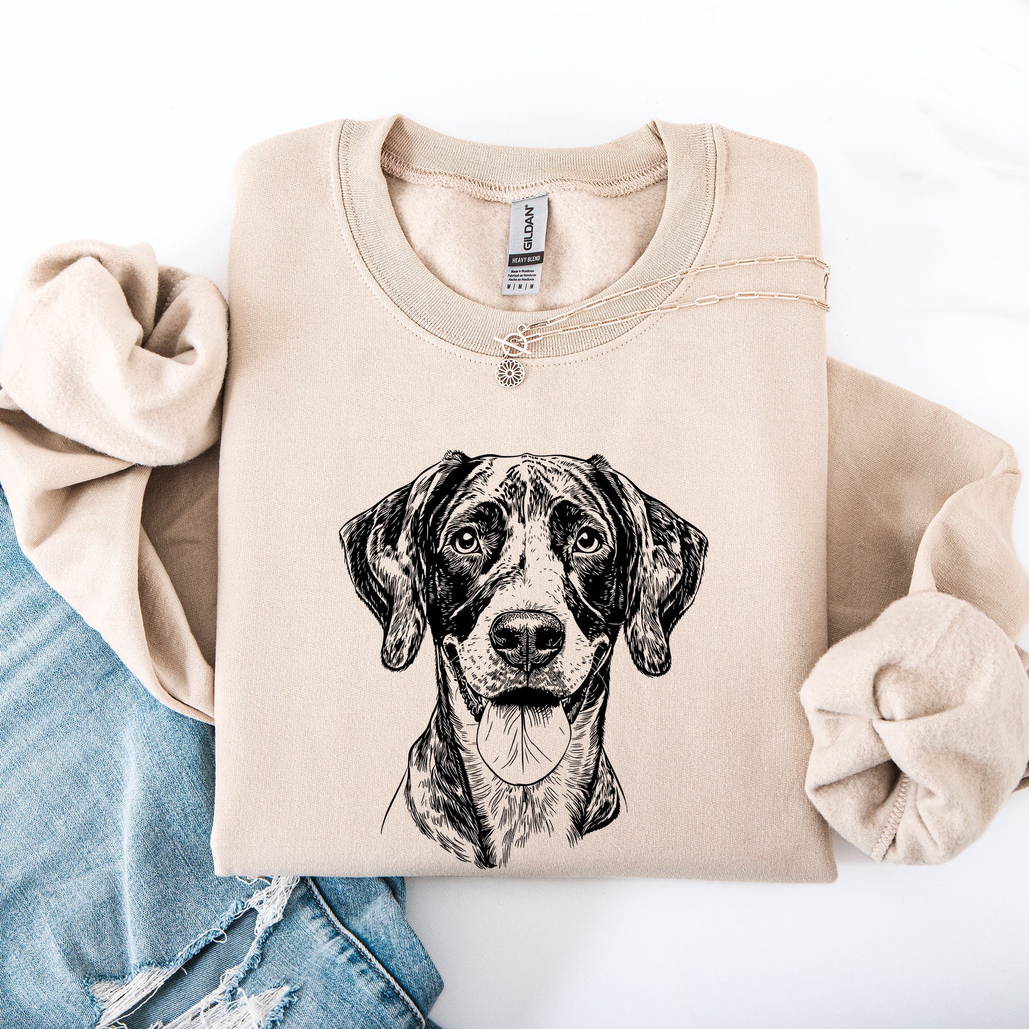 German Shorthaired Pointer Portrait Illustration Of A Loyal Dog In Action Graphic Sweatshirt