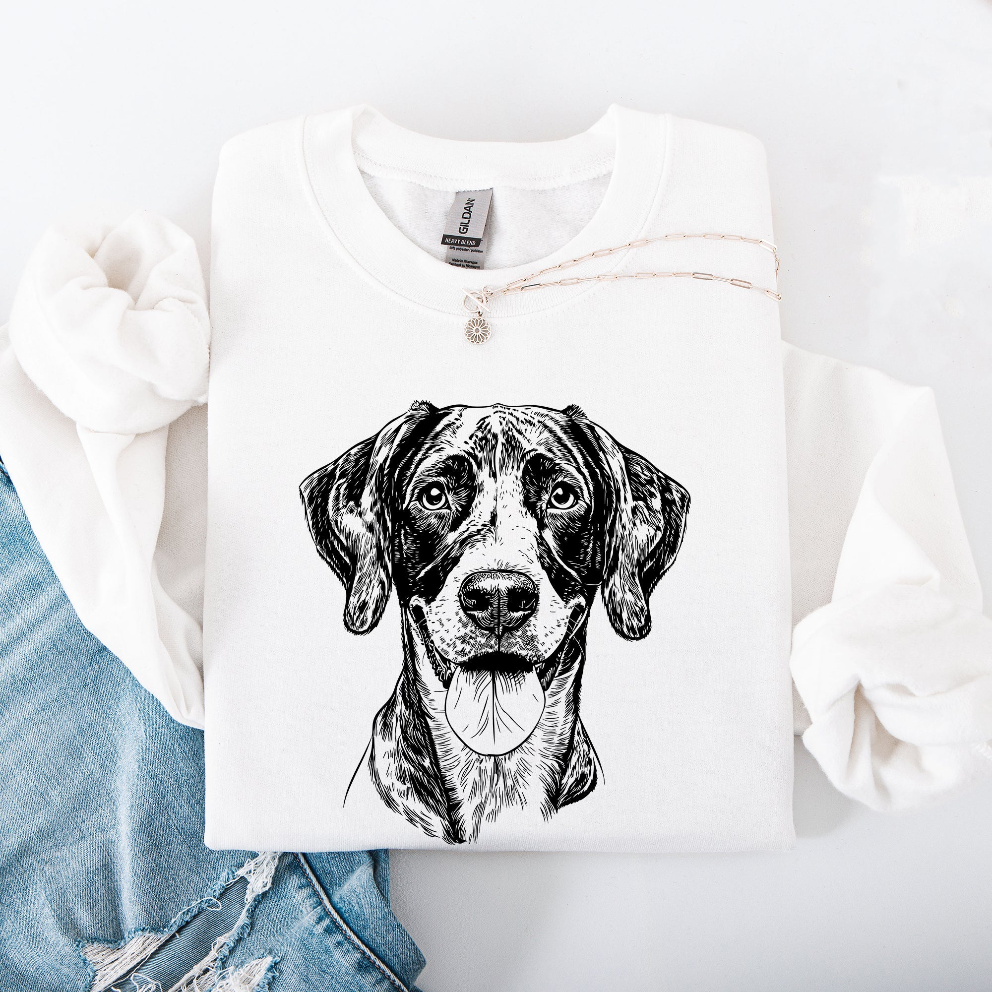 German Shorthaired Pointer Portrait Illustration Of A Loyal Dog In Action Graphic Sweatshirt