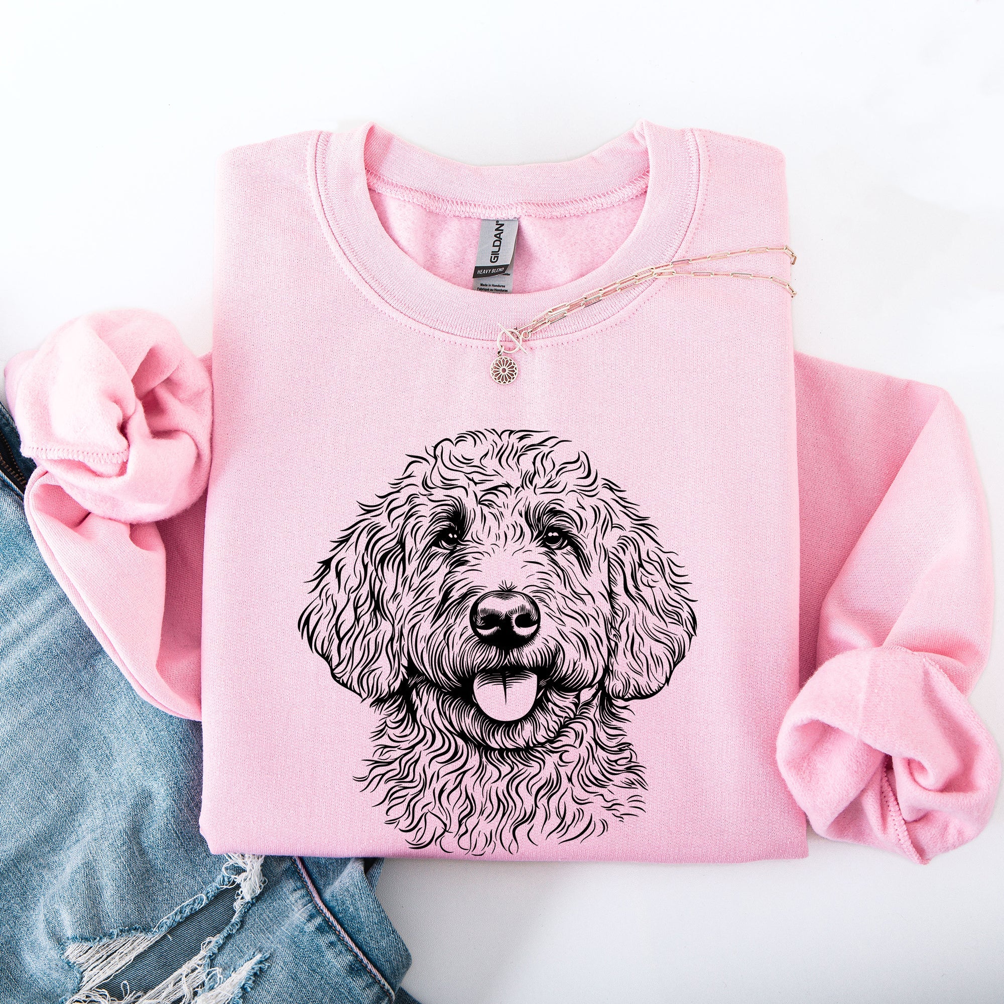 Goldendoodle Pet Dog Breed Tribute Artwork For Dog Lovers Curated Design Sweatshirt