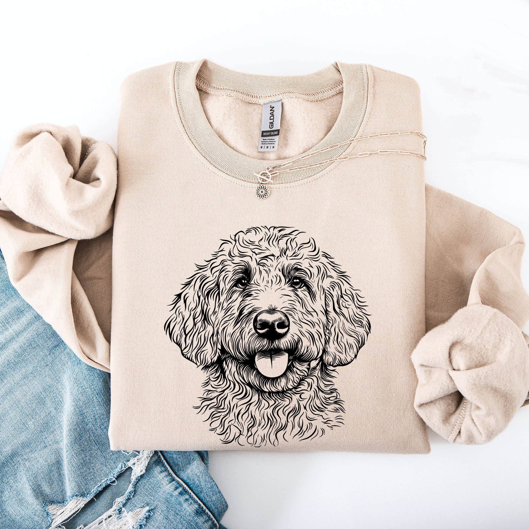 Goldendoodle Pet Dog Breed Tribute Artwork For Dog Lovers Curated Design Sweatshirt
