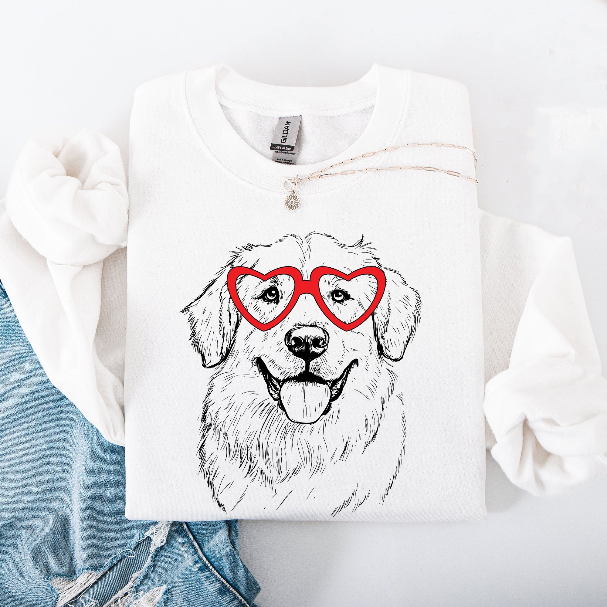 Great Pyrenees Valentine's Heart Full Of Paws And Loyalty For Dog Breed Lovers Sweatshirt