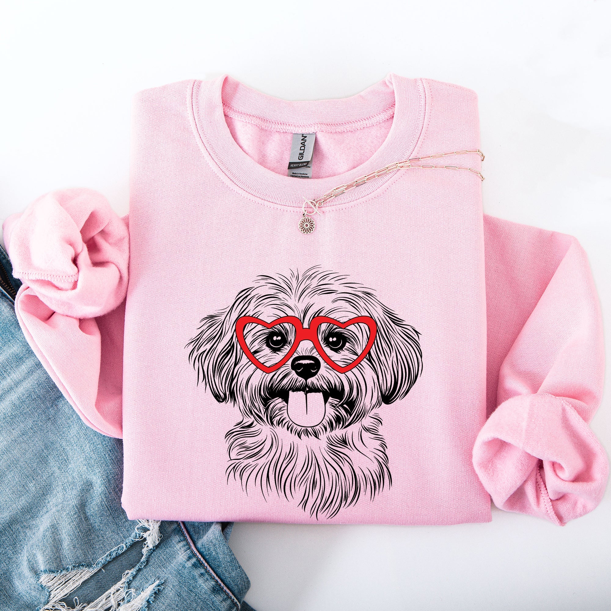 Havanese Valentine's Day Heartfelt Cozy Fleece Sweatshirt For Havanese Lovers Worldwide