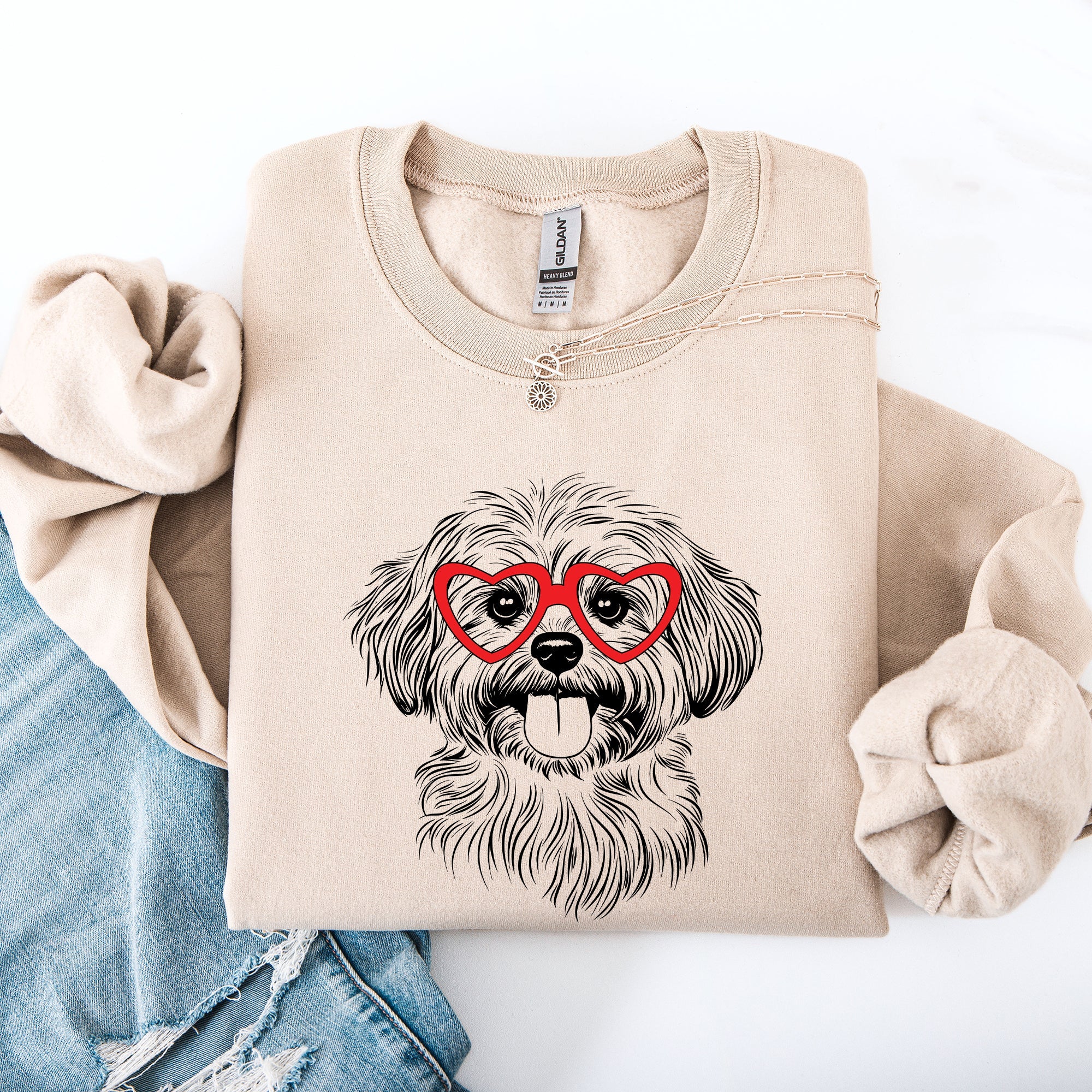 Havanese Valentine's Day Heartfelt Cozy Fleece Sweatshirt For Havanese Lovers Worldwide