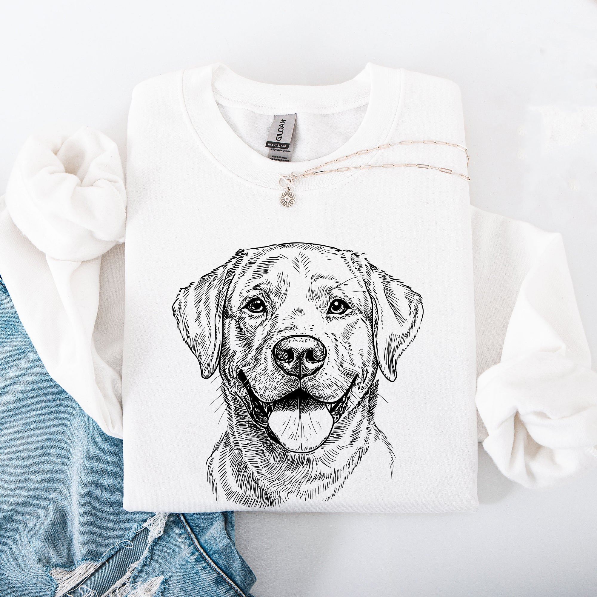 Labrador Retriever Portrait For Pet Lovers Family Dog Breed Sweatshirt Featuring Loyal Companion