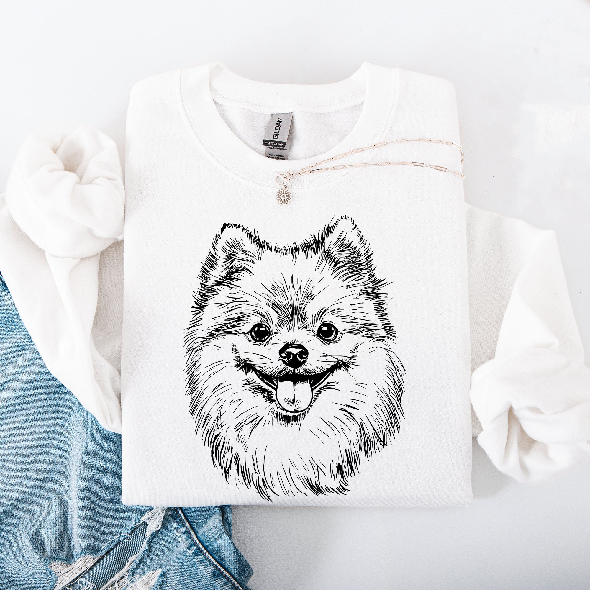 Pomeranian Pet Dog Breed Adorable Companion Love Forever Quote Cozy Warm Fleece Sweatshirt