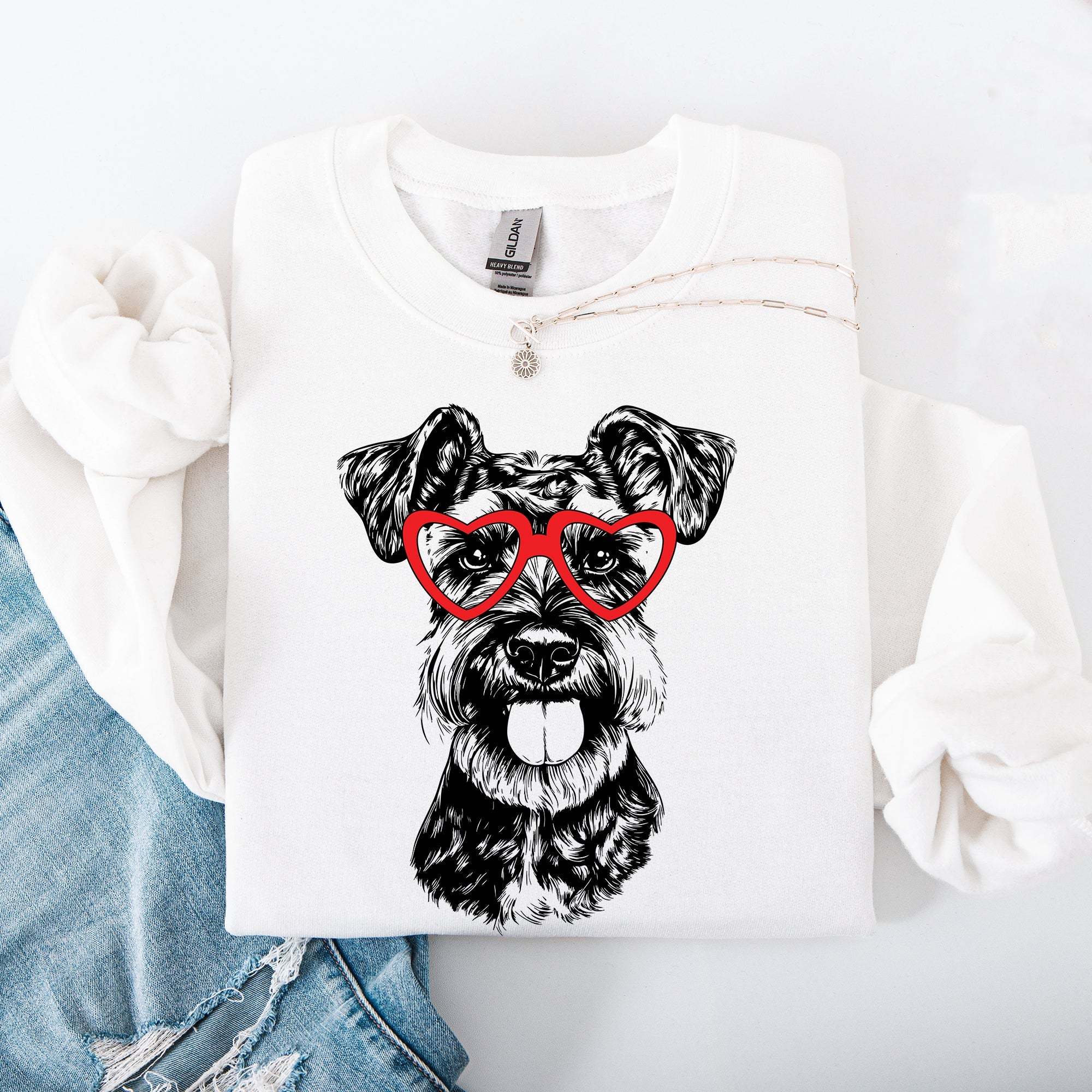 Schnauzer Valentine Portrait Dog Breed Pet Lover Limited Edition Premium Sweatshirt