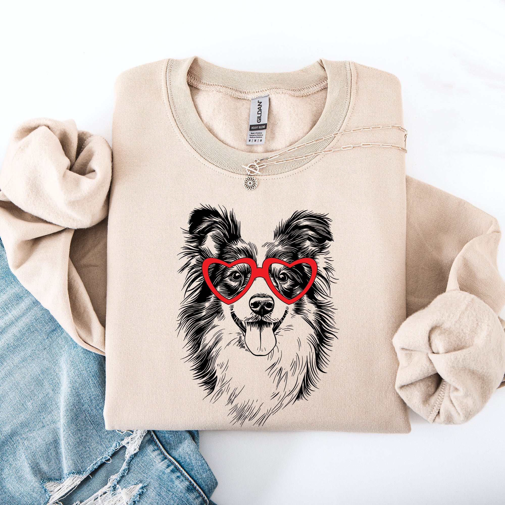 Sheltie Shetland Sheepdog Valentine's Love For Dog Breed Lovers Sweatshirt