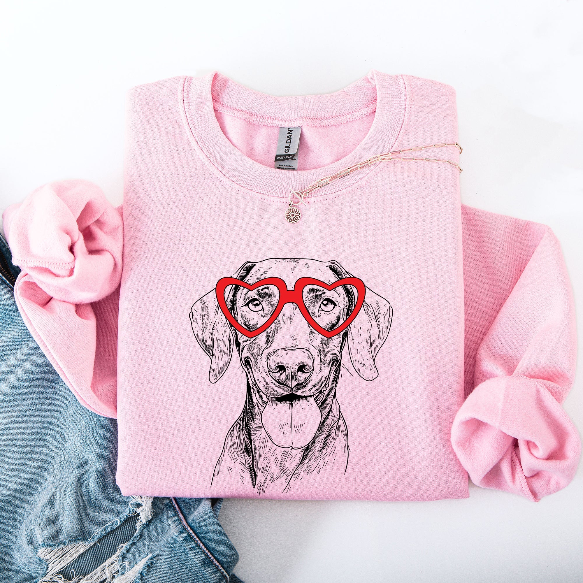 Vizsla Valentine's Day Celebration Of Unconditional Love For Family And Their Vizsla Sweatshirt