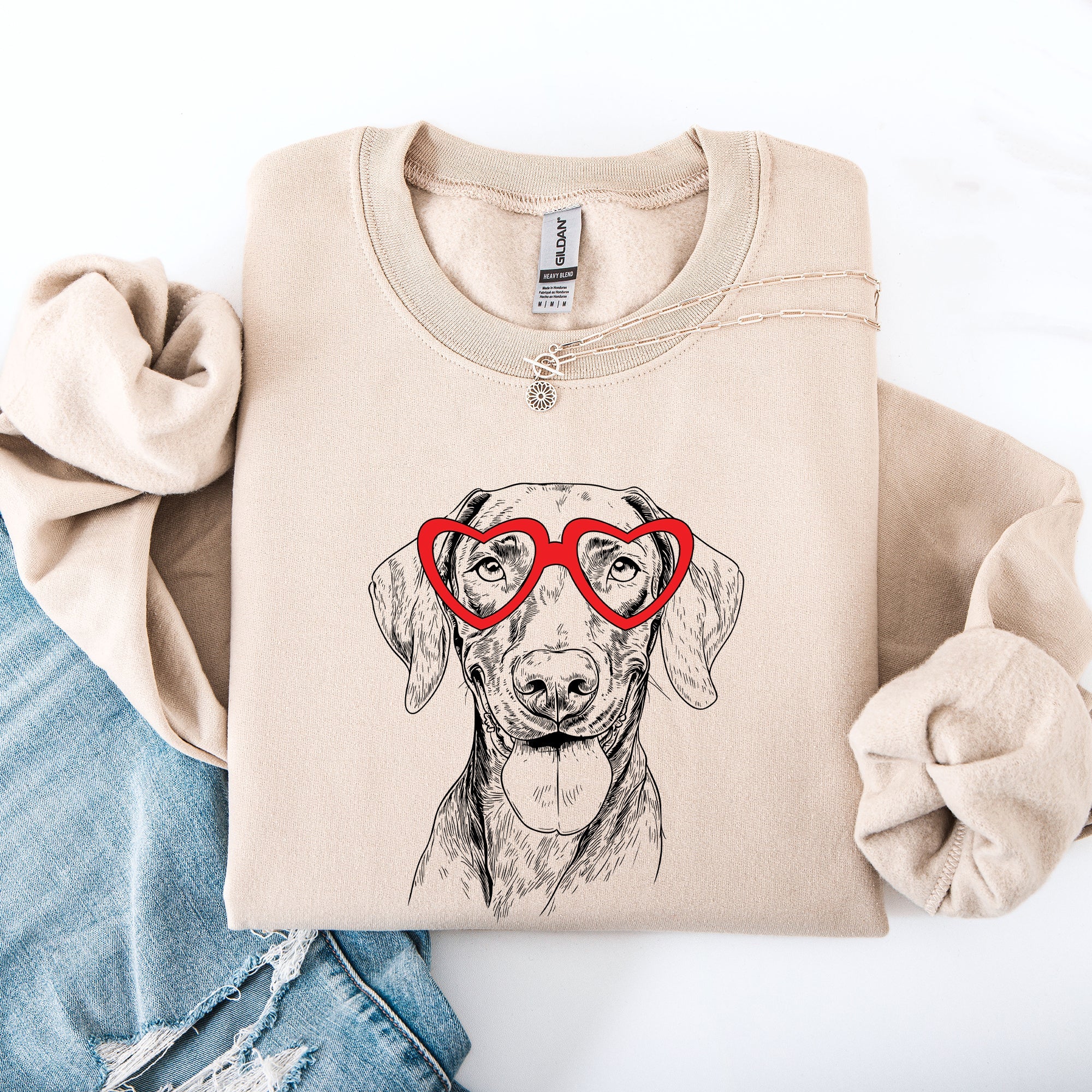 Vizsla Valentine's Day Celebration Of Unconditional Love For Family And Their Vizsla Sweatshirt