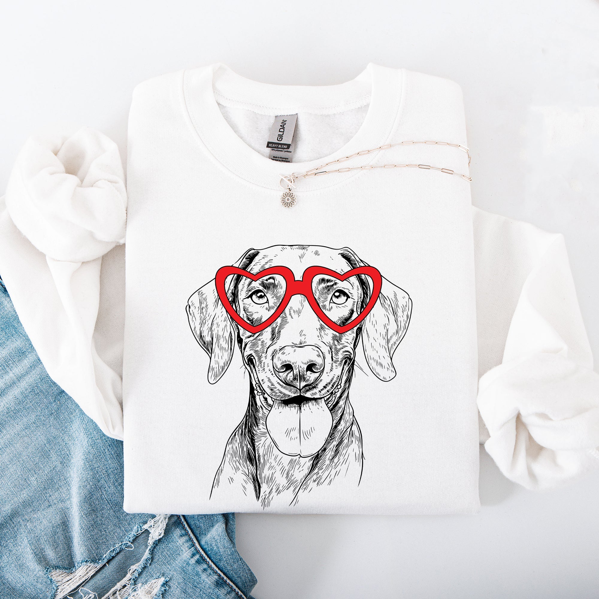 Vizsla Valentine's Day Celebration Of Unconditional Love For Family And Their Vizsla Sweatshirt