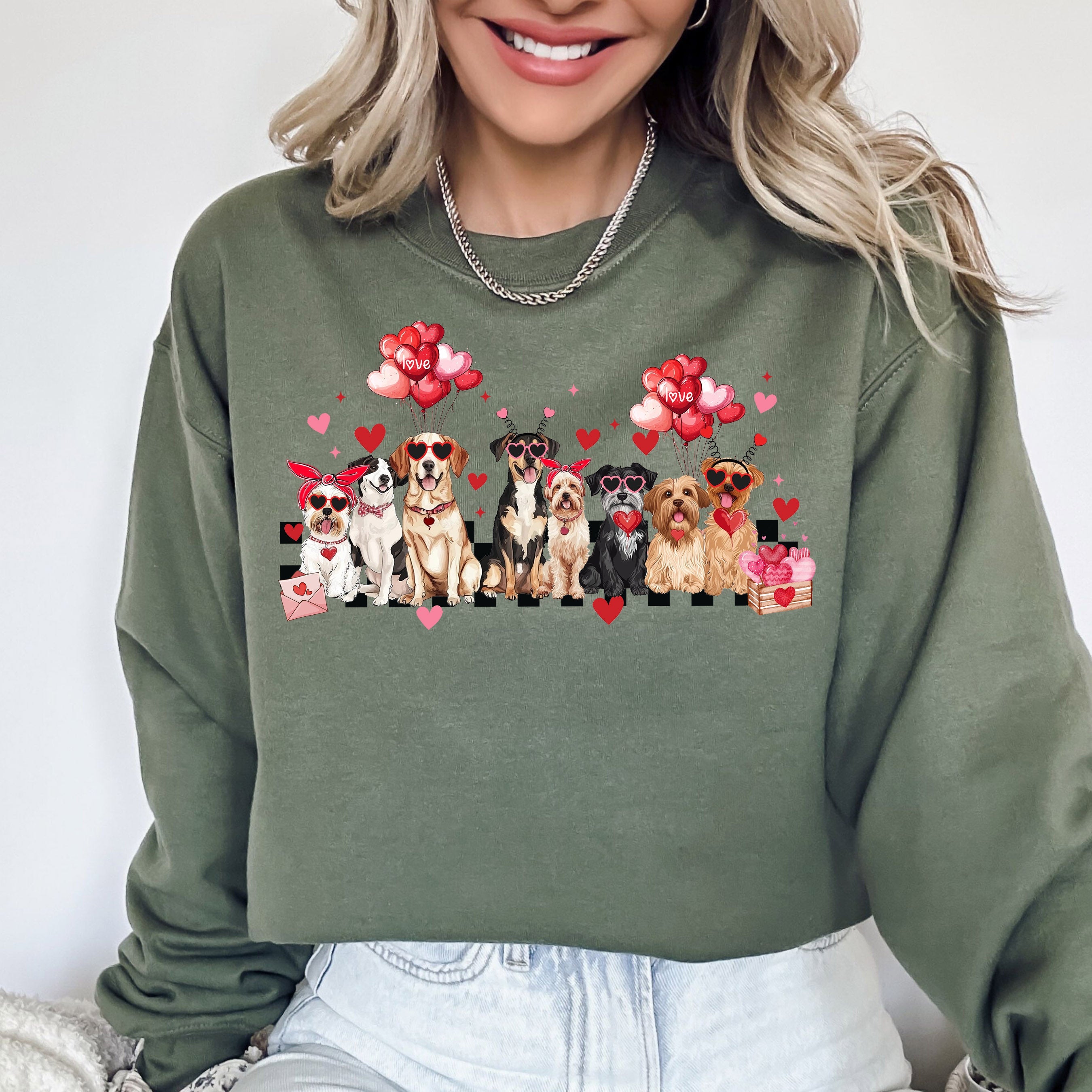 Valentine's Dogs Animal Lover Dog Breeds Valentine's Day Love For Dog Lovers Everywhere Sweatshirt