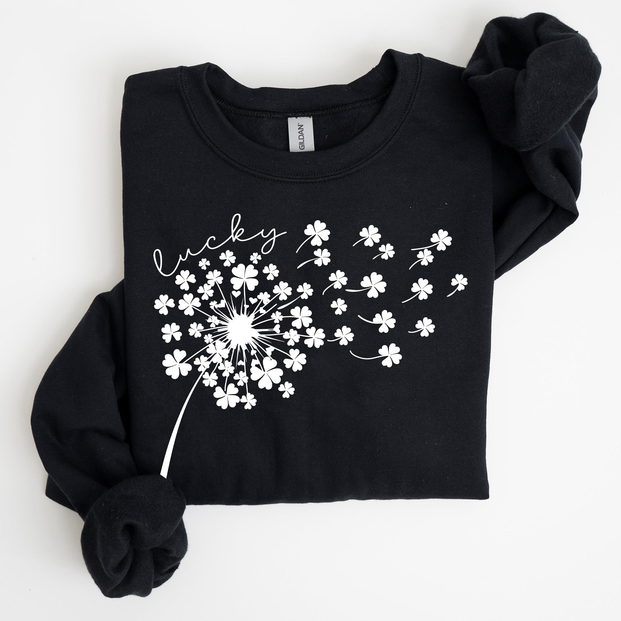 Lucky Dandelion, Clover, Irish, Lucky Charm, St. Patrick's Day Collection Sweatshirt