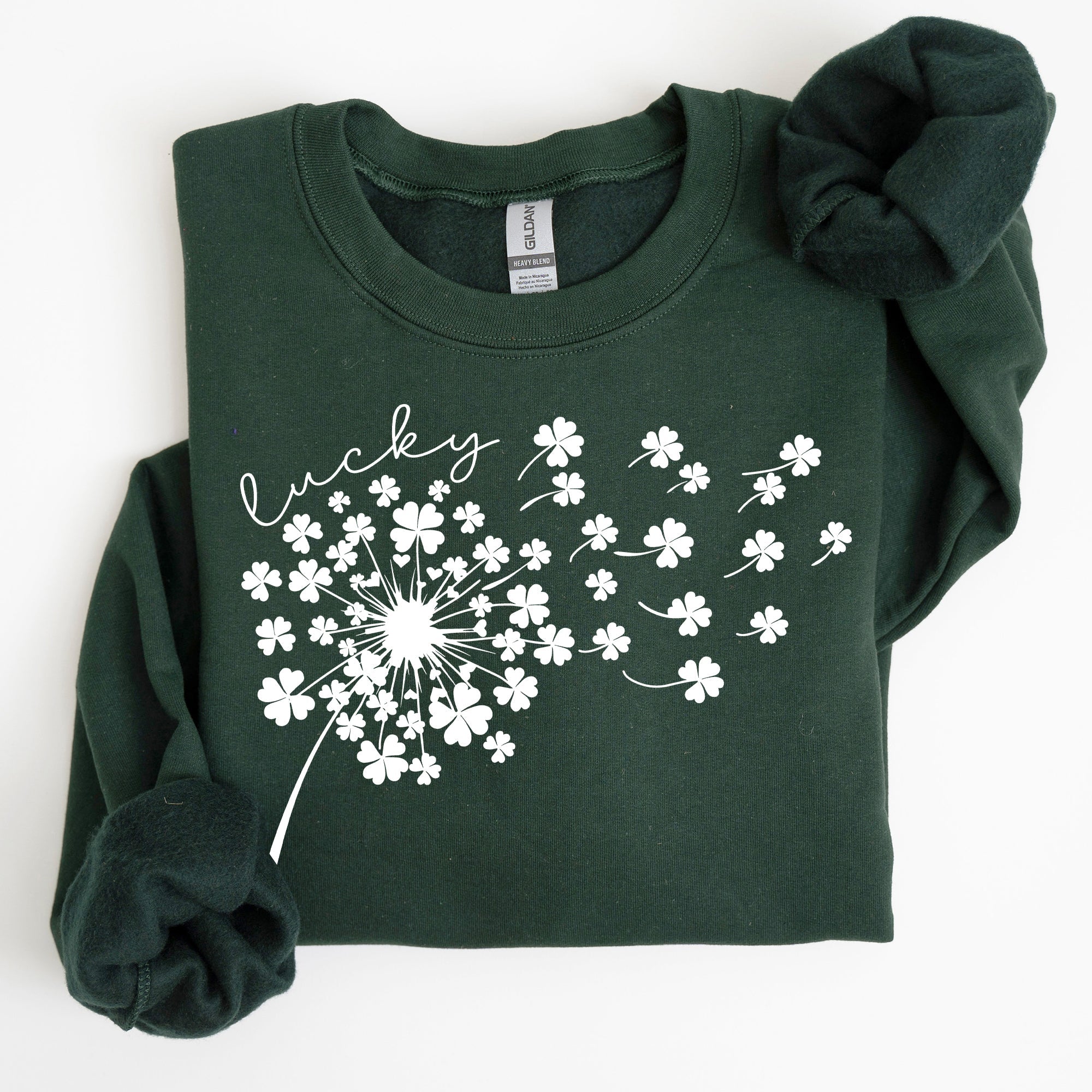Lucky Dandelion, Clover, Irish, Lucky Charm, St. Patrick's Day Collection Sweatshirt