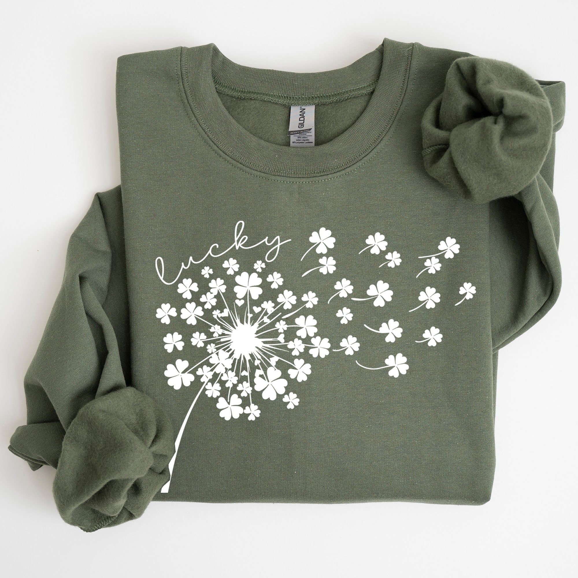 Lucky Dandelion, Clover, Irish, Lucky Charm, St. Patrick's Day Collection Sweatshirt