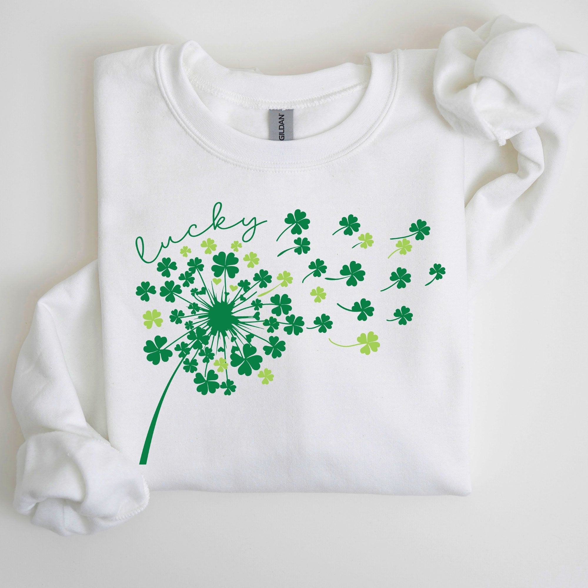 Lucky Dandelion, Clover, Irish, Lucky Charm, St. Patrick's Day Collection Sweatshirt