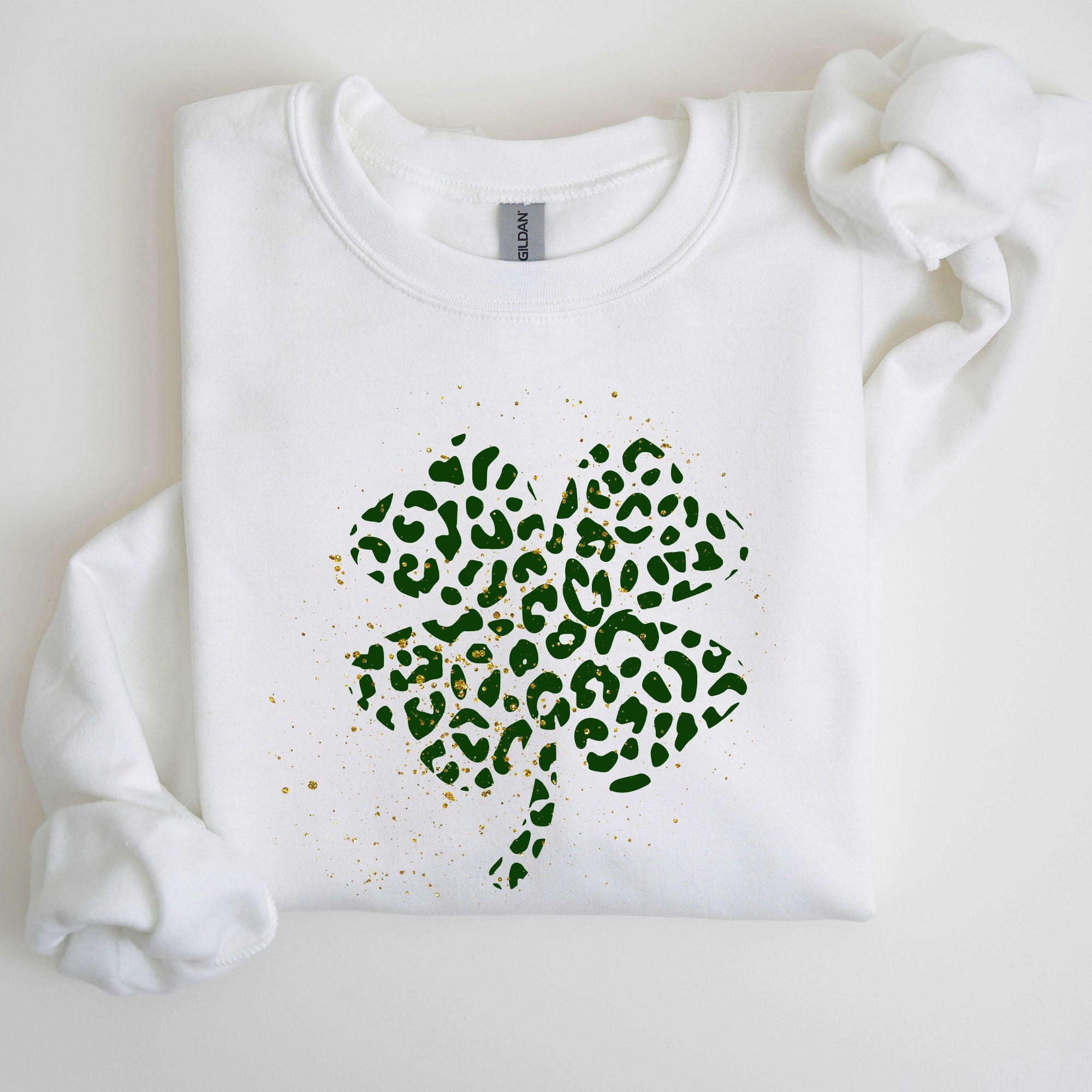 Shamrock Clover St Patrick's Day Lucky Charm Coquette Bow Irish Pride Keepsake Sweatshirt