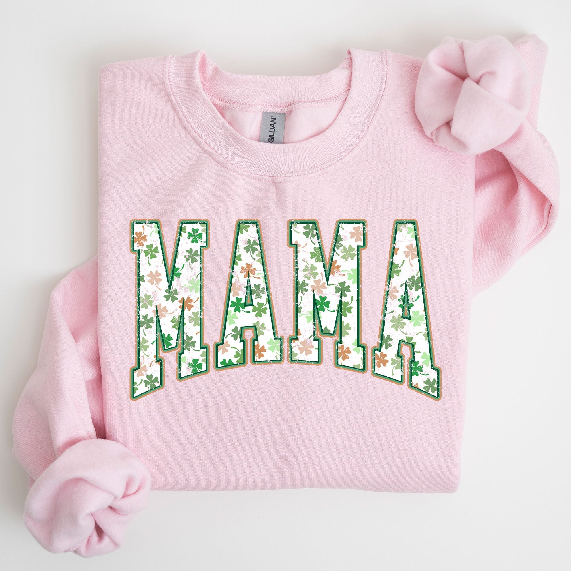 Mama Retro Cozy St. Paddy's Day Clover Shamrock Lucky Irish Lucky Charm Sweatshirt