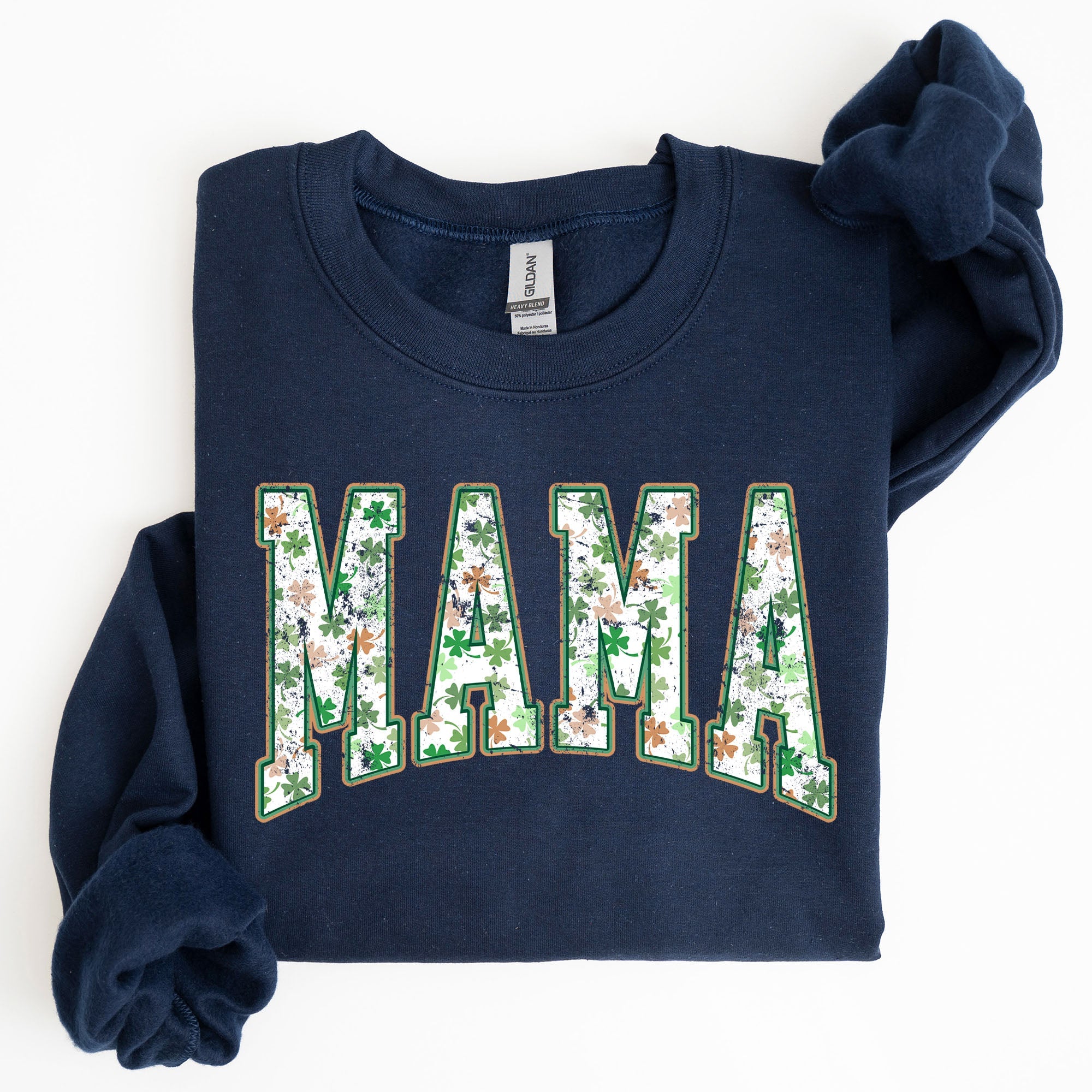 Mama Retro Cozy St. Paddy's Day Clover Shamrock Lucky Irish Lucky Charm Sweatshirt