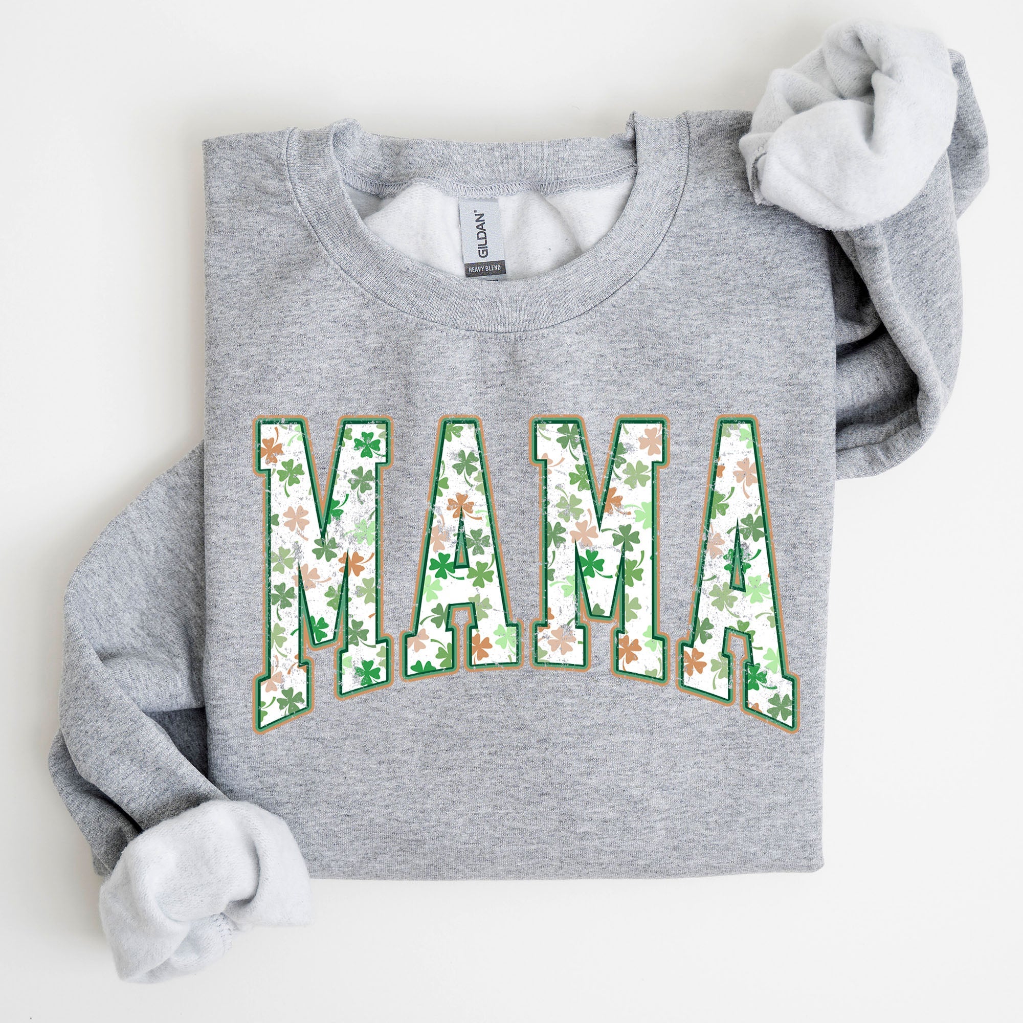 Mama Retro Cozy St. Paddy's Day Clover Shamrock Lucky Irish Lucky Charm Sweatshirt