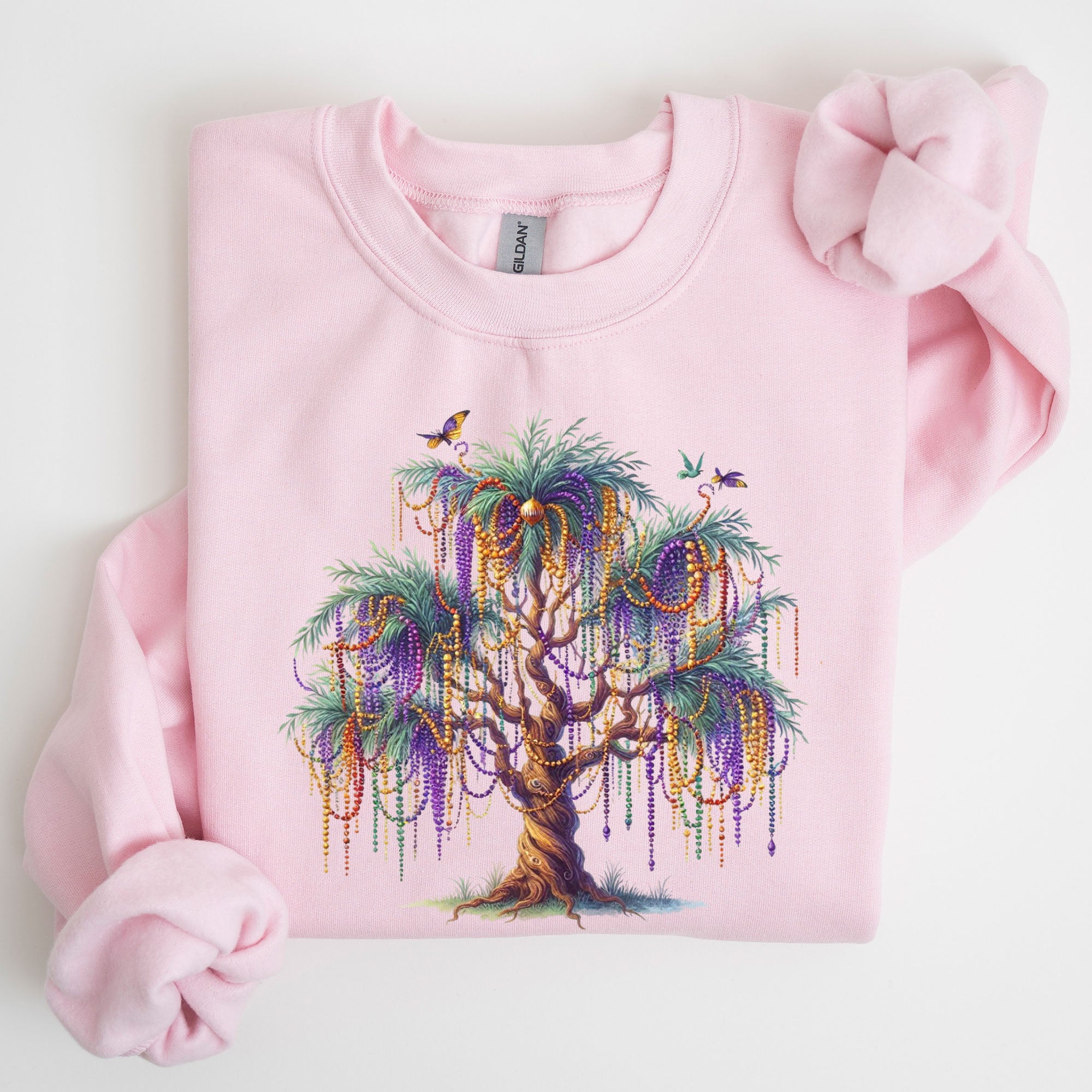 Mardi Gras Tree Beads Coquette Carnival Fleur De Lis Fat Tuesday Parade Sweatshirt