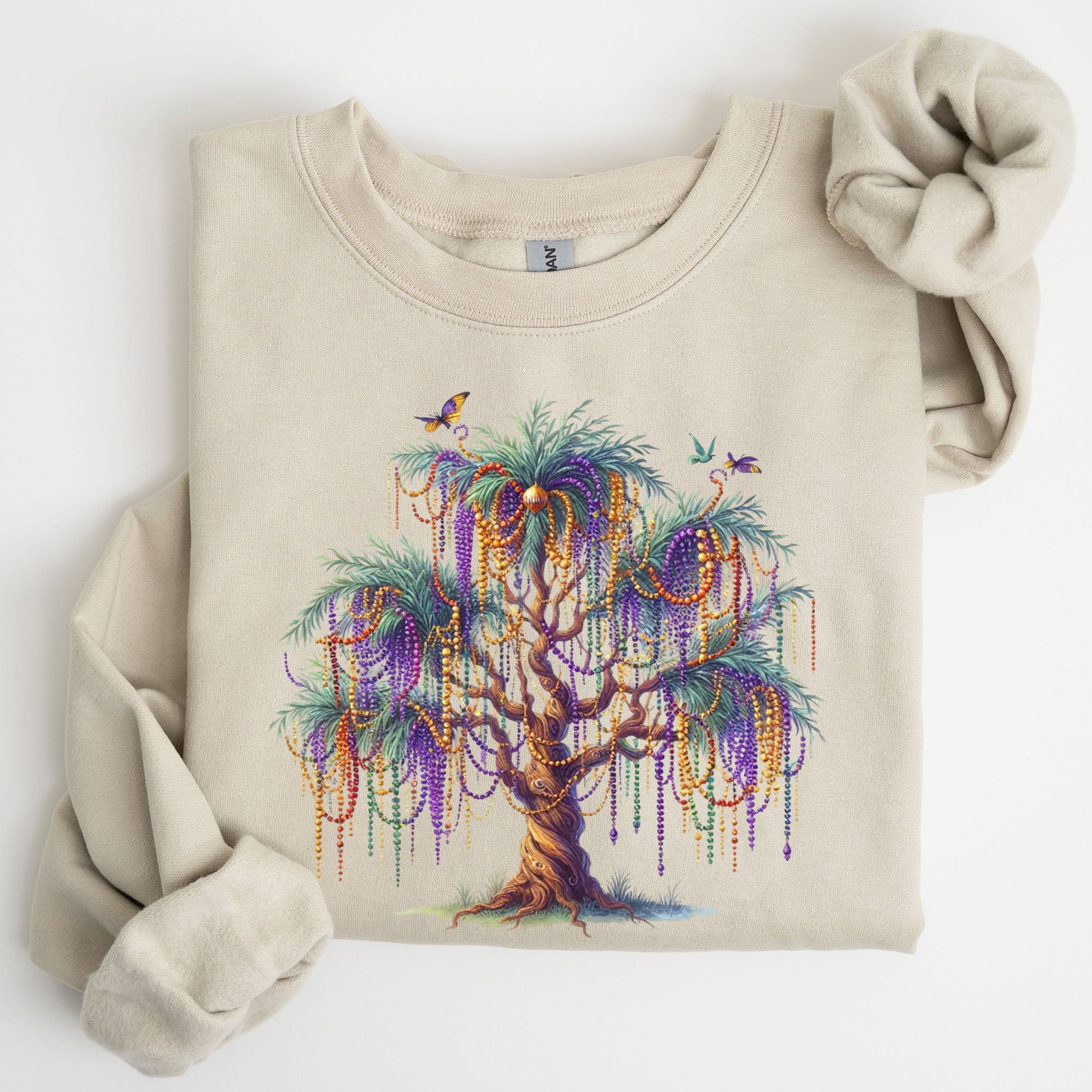 Mardi Gras Tree Beads Coquette Carnival Fleur De Lis Fat Tuesday Parade Sweatshirt