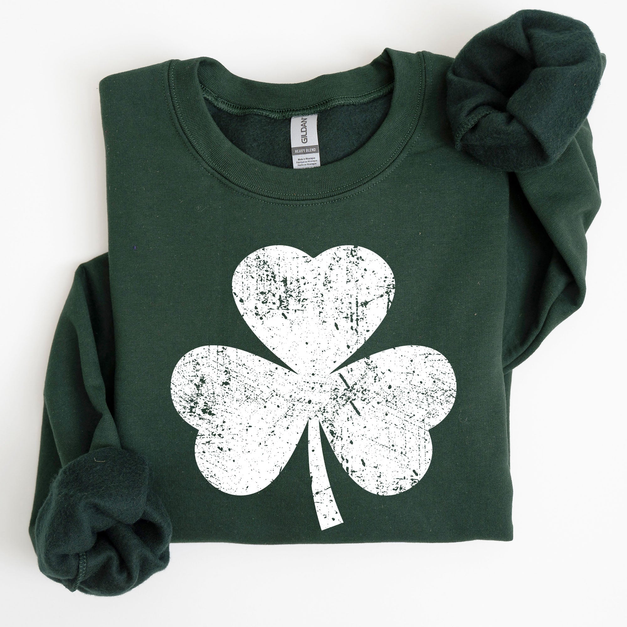 Retro Shamrock Clover Lucky Irish St Patrick's Day Charm Festive Vintage Inspired Sweatshirt