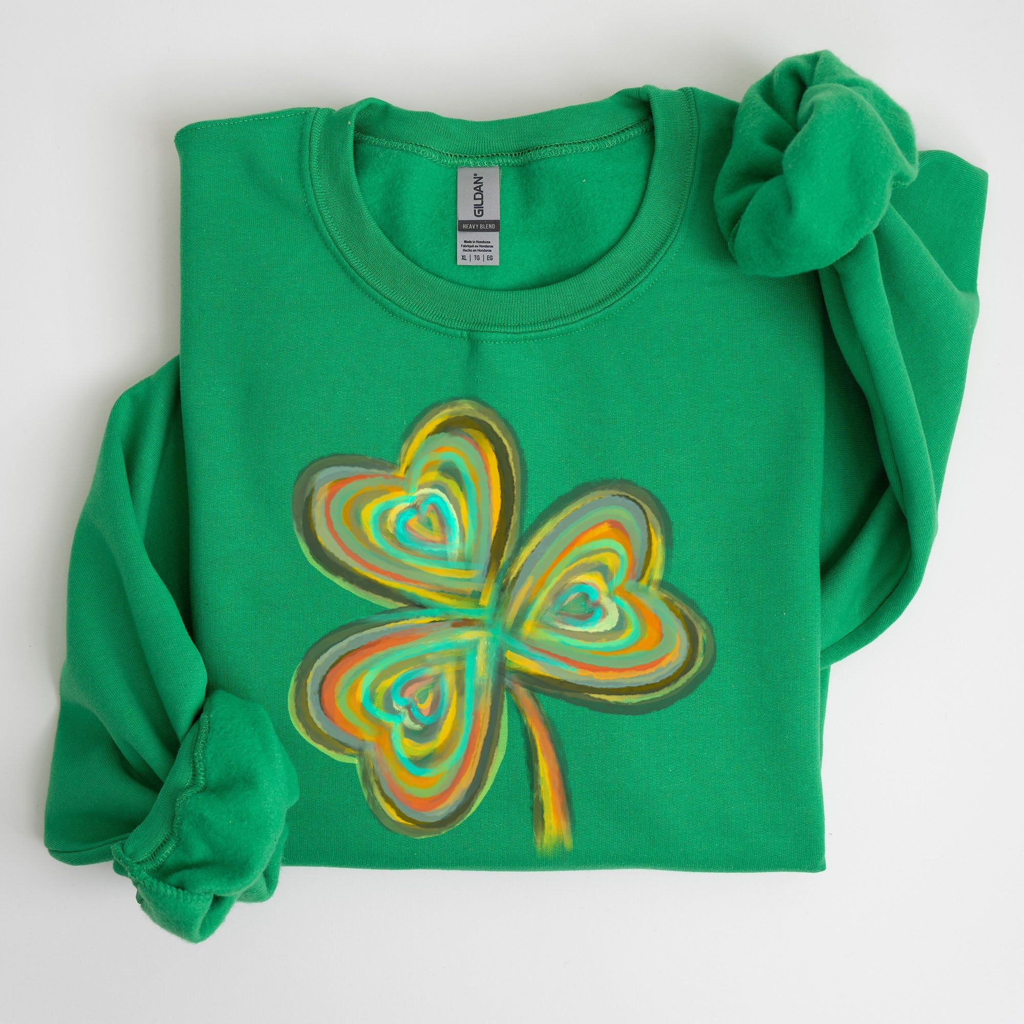 Pastel Shamrock Clover Lucky Irish Lucky Charm Retro St Patrick's Day Sweatshirt