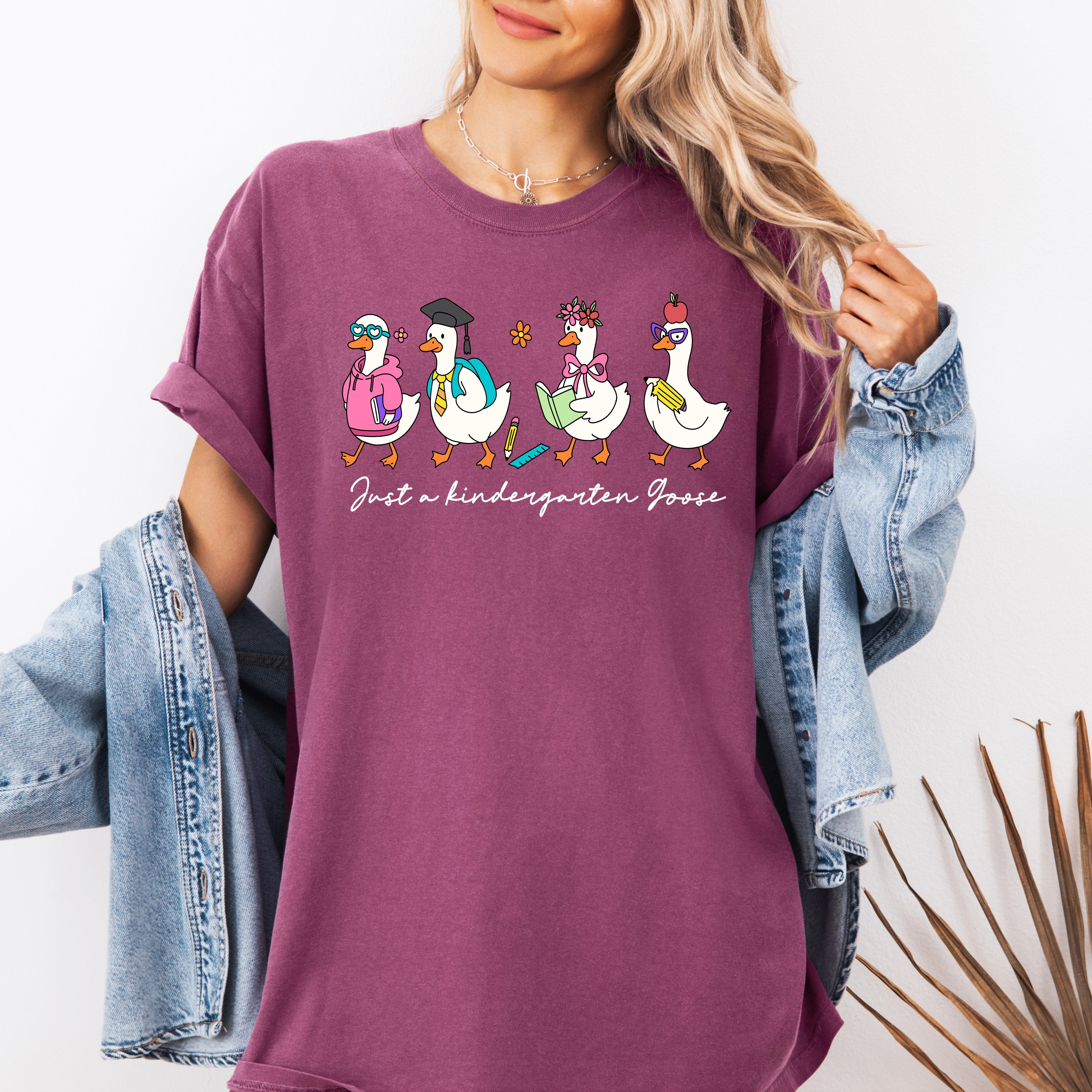 Just A Fourth Grade Goose Teacher Back To School First Day Edition Comfort Colors Tee