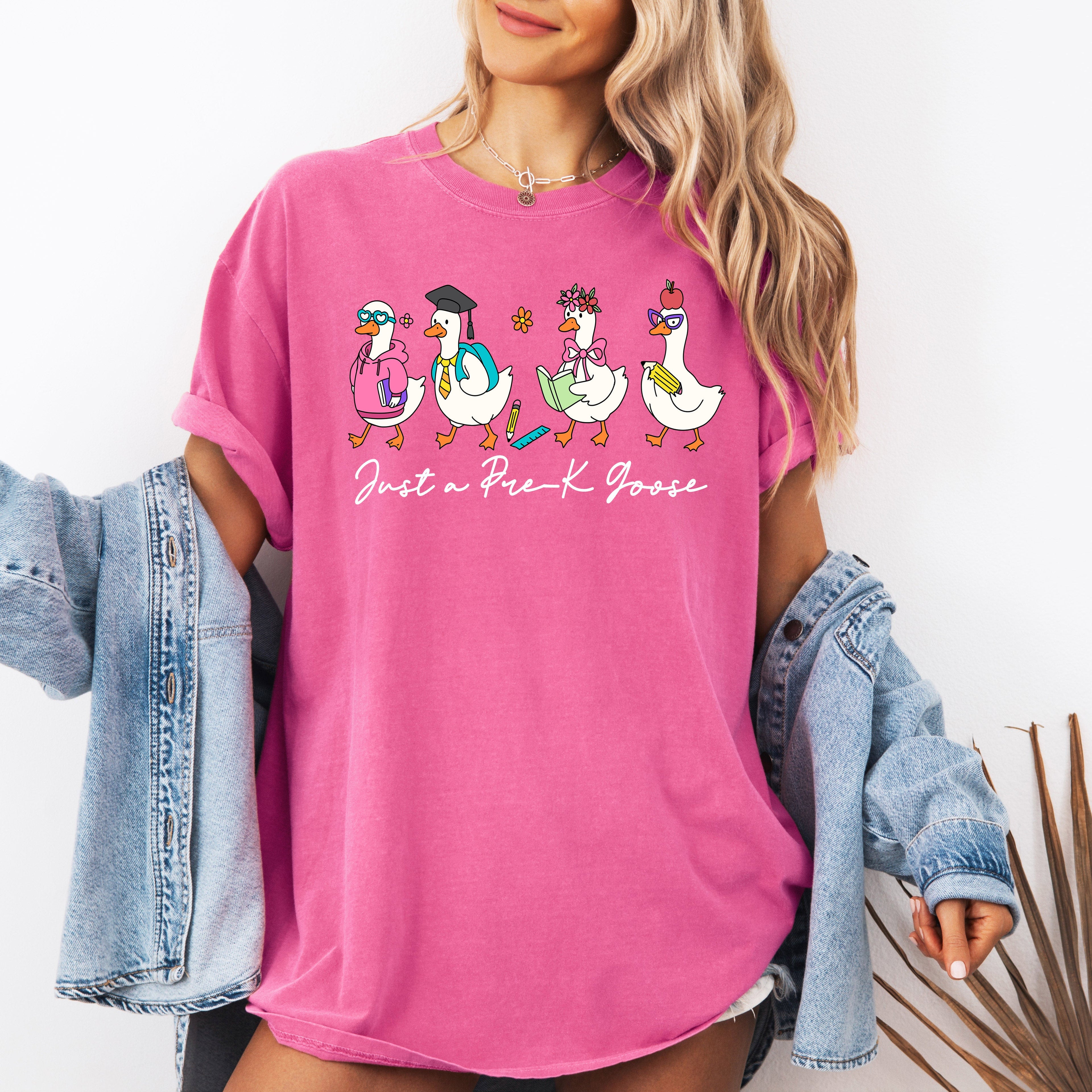 Just A Pre-K Goose Comfort Colors Tee
