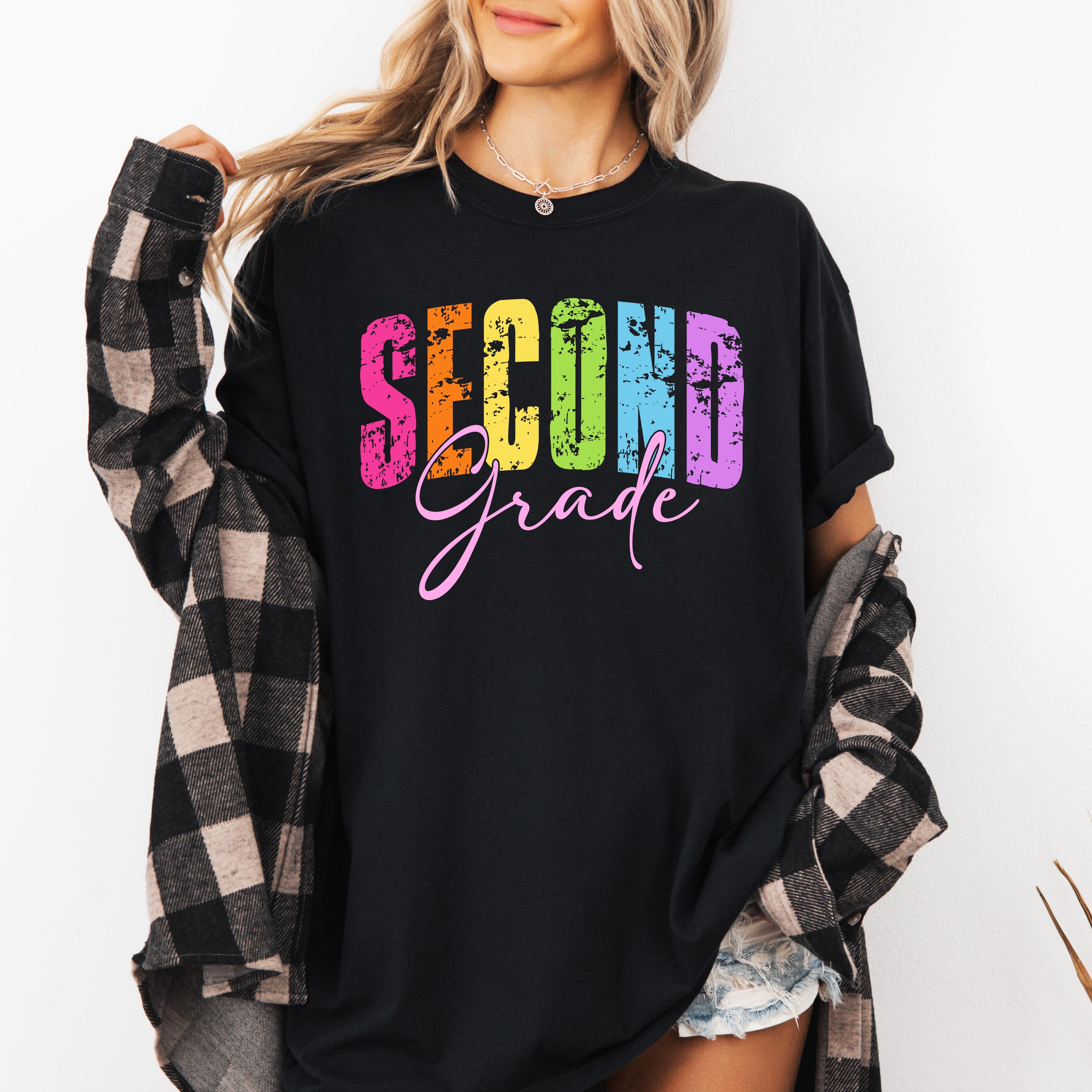 Second Grade Retro Teacher Back To School First Day Teacher Appreciation Comfort Colors Tee