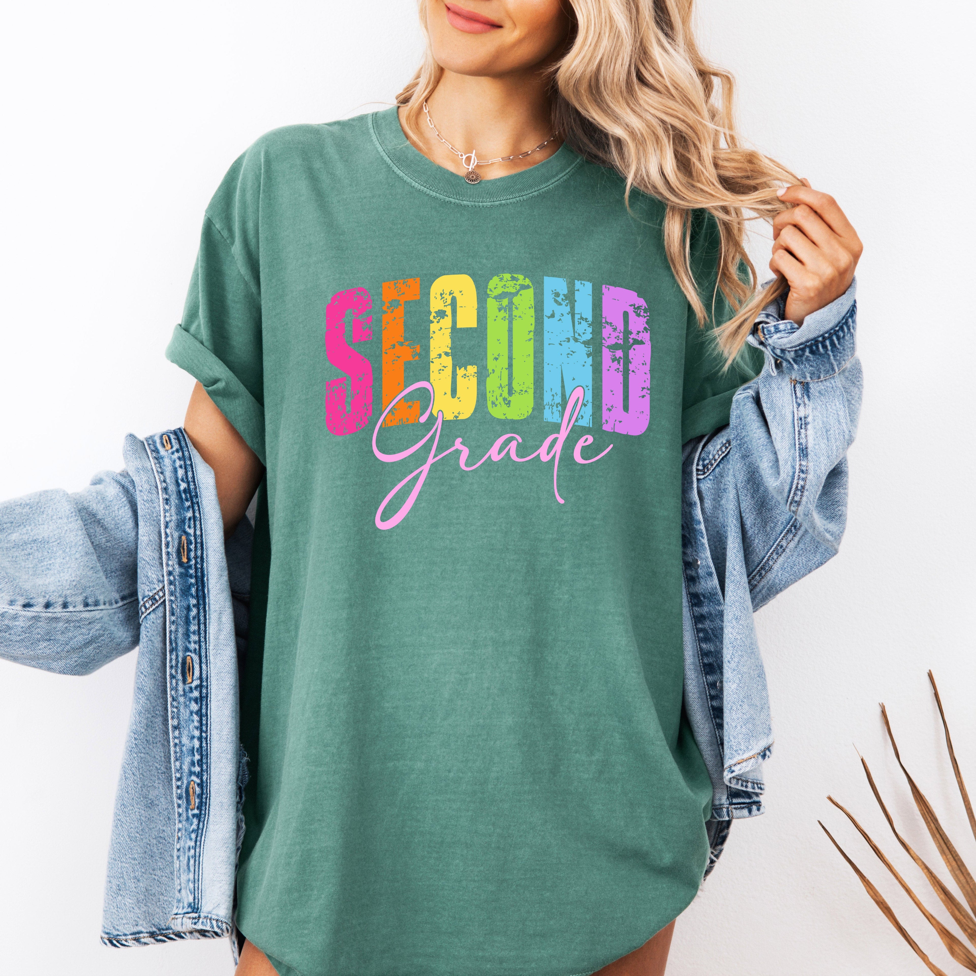 Second Grade Retro Teacher Back To School First Day Teacher Appreciation Comfort Colors Tee