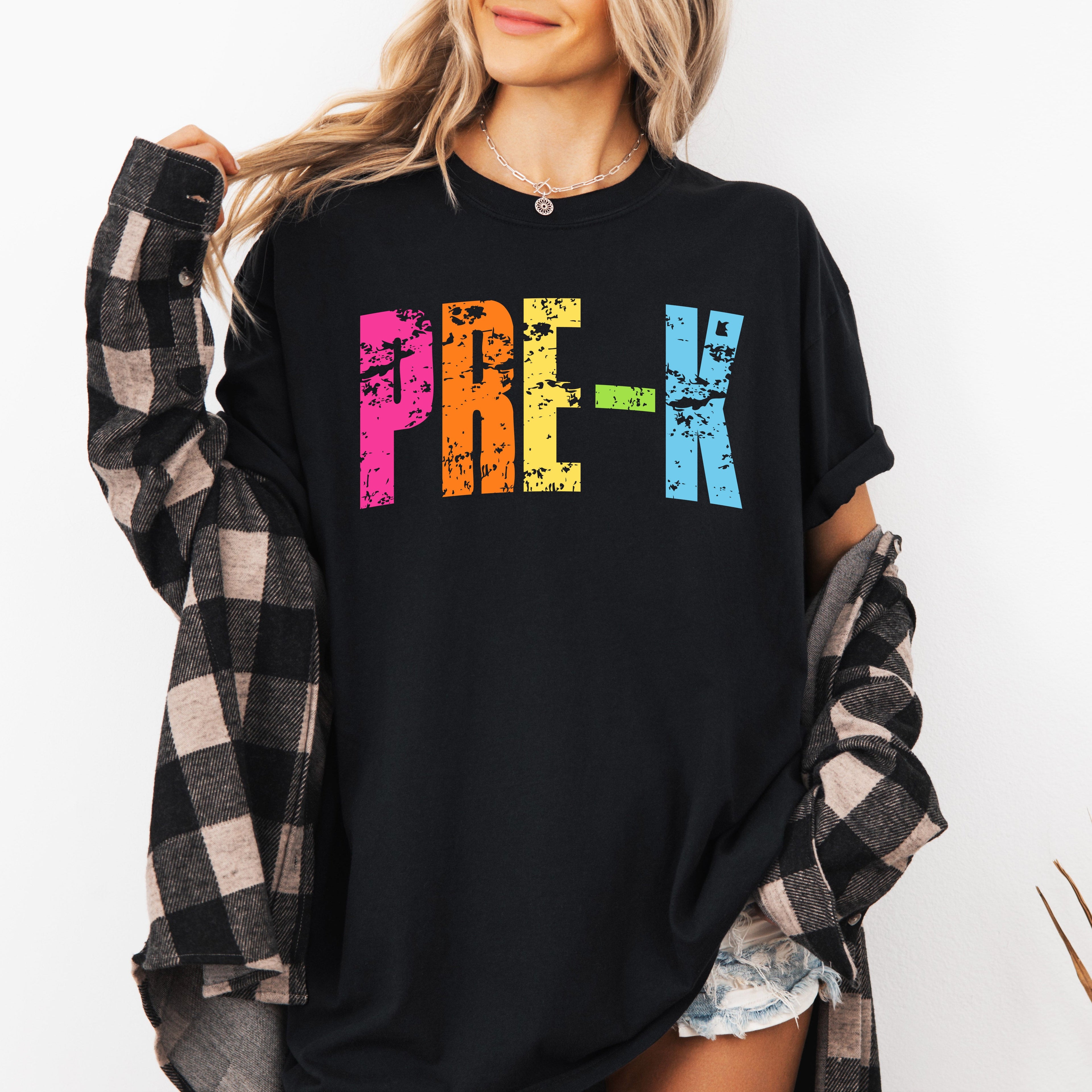 Pre-K Retro Teacher Appreciation First Day Back to School Edition Comfort Colors Tee