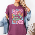 Teach Love Inspire Boho Floral Teacher Appreciation Motivational Educational Quote Comfort Colors Tee