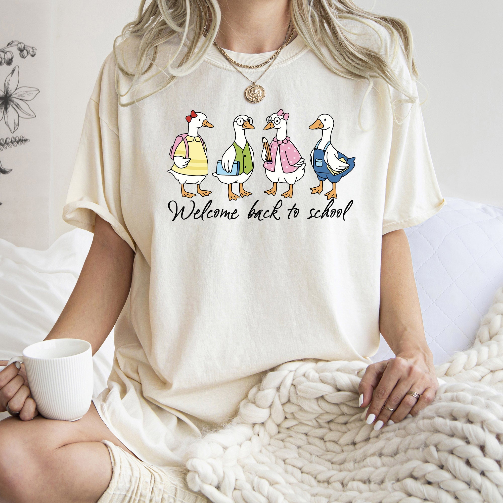 Silly Goose Teacher Club Back to School First Day of School Teacher Appreciation Comfort Colors Tee