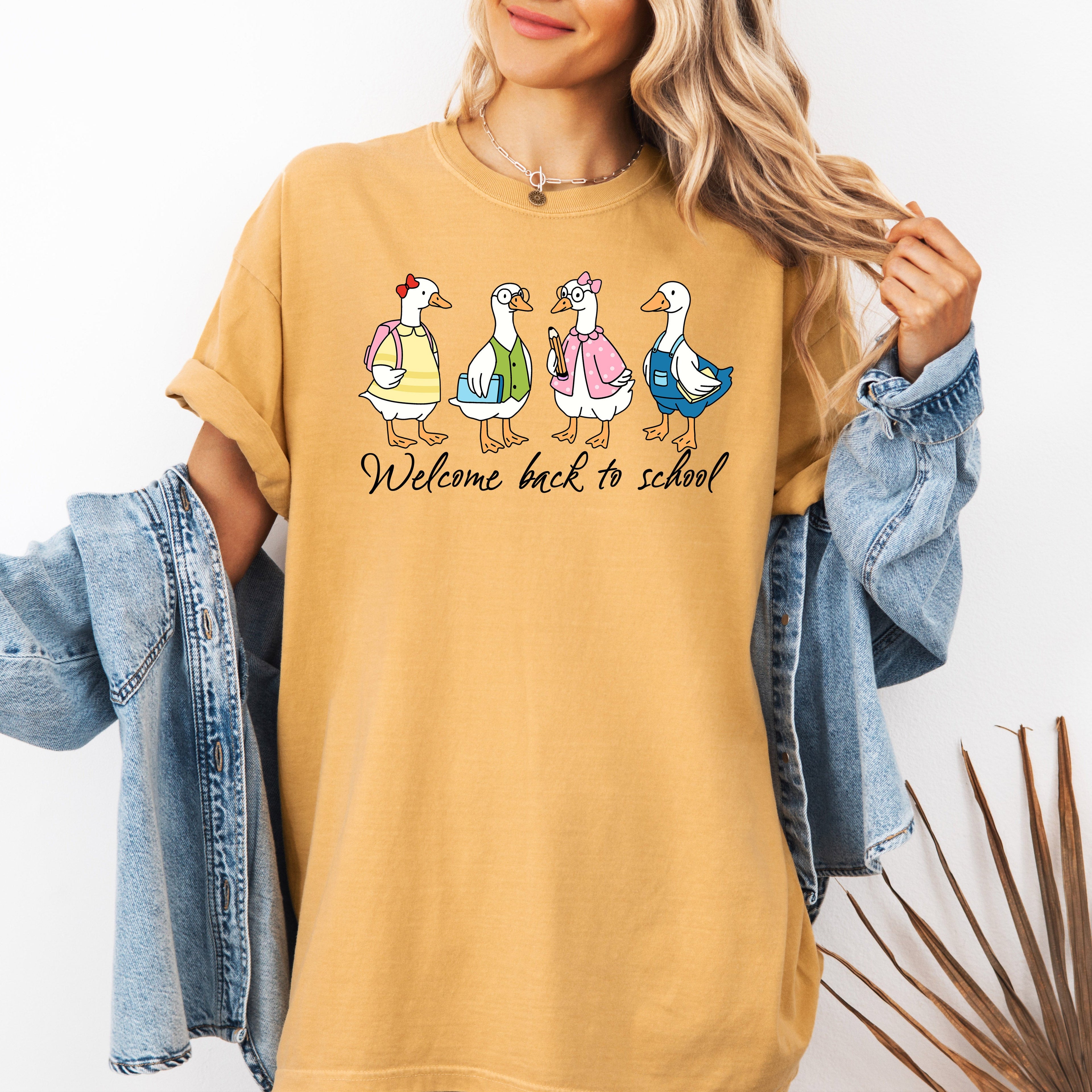 Silly Goose Teacher Club Back to School First Day of School Teacher Appreciation Comfort Colors Tee