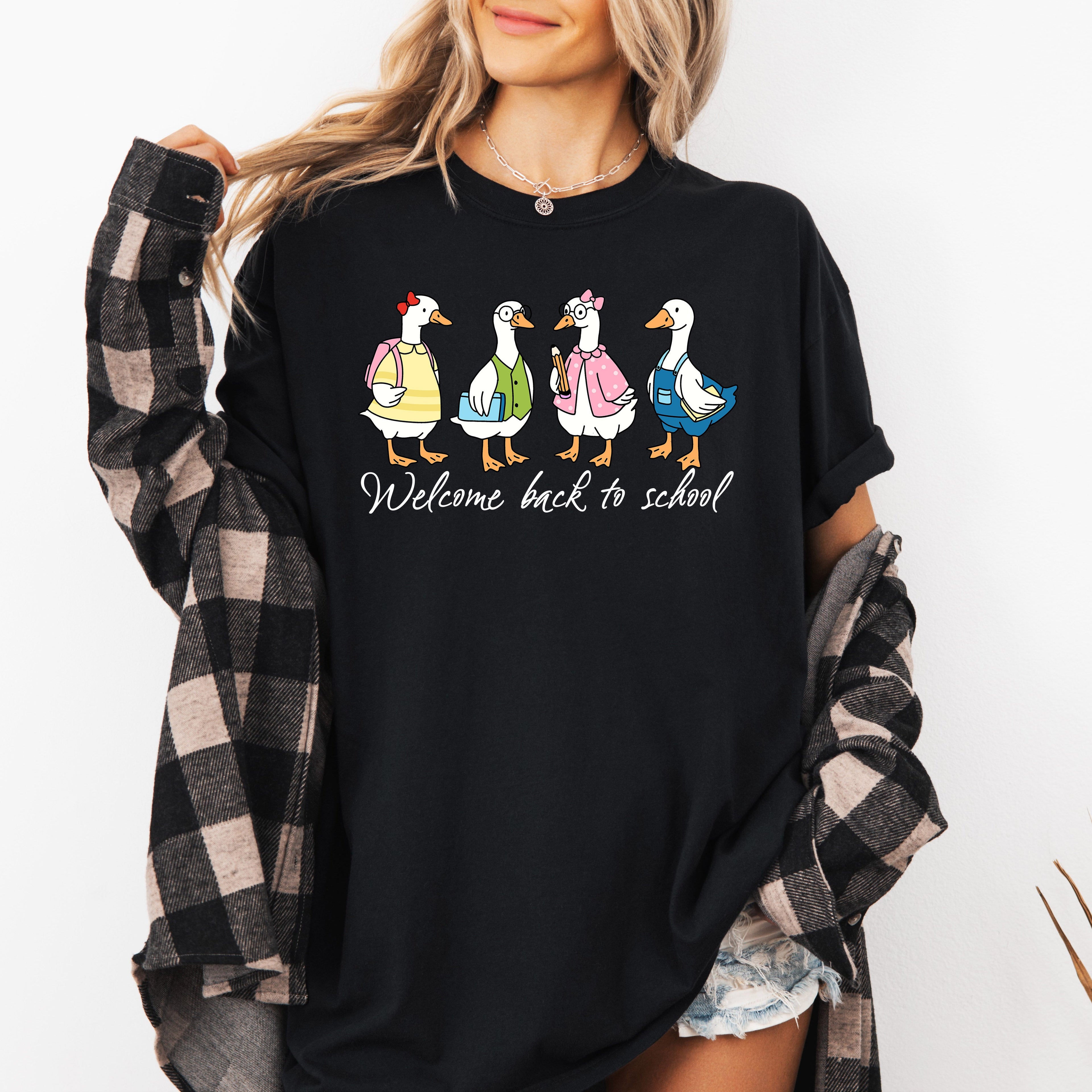 Silly Goose Teacher Club Back to School First Day of School Teacher Appreciation Comfort Colors Tee
