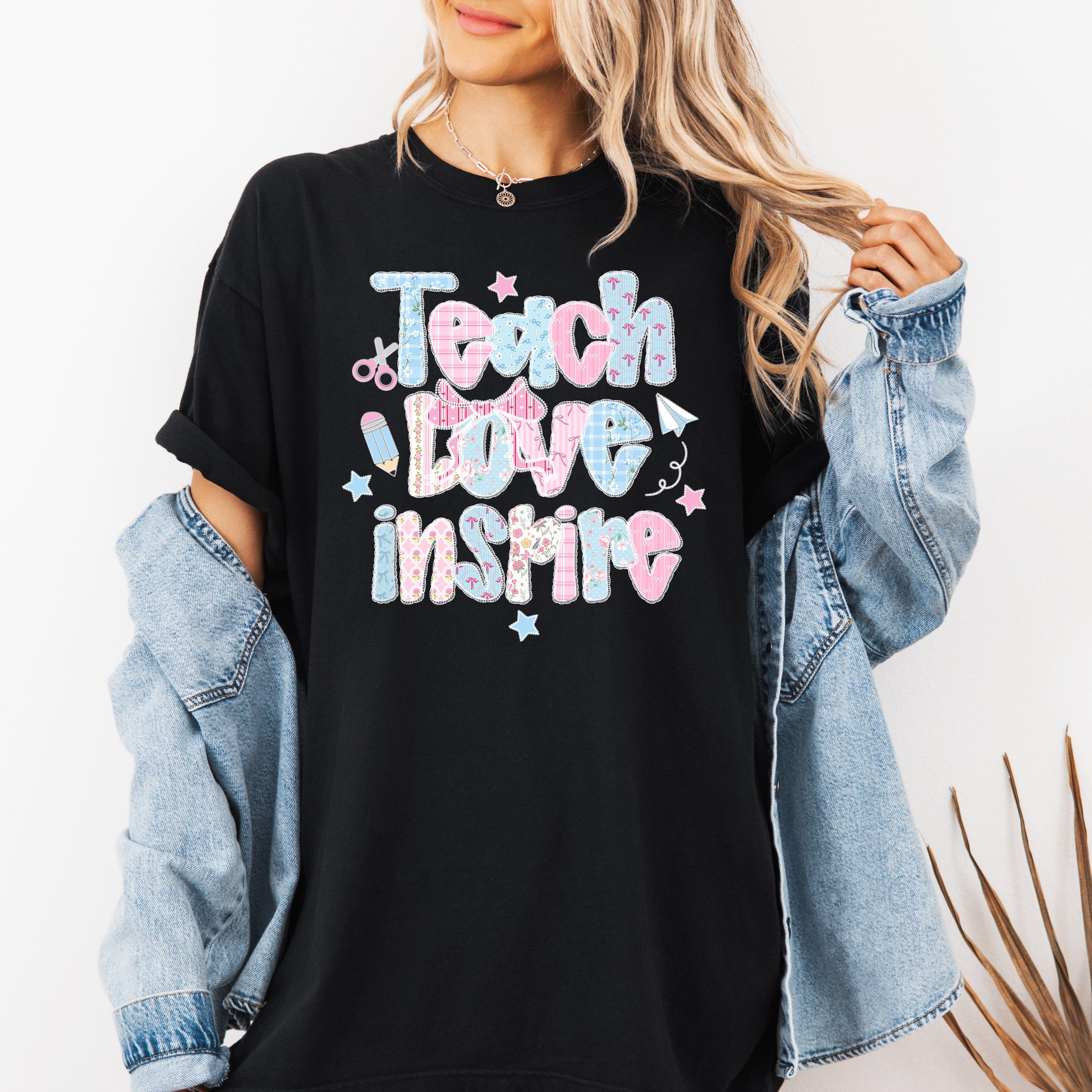 Teach Love Inspire Classroom Vibes for the First Day of School Comfort Colors Tee