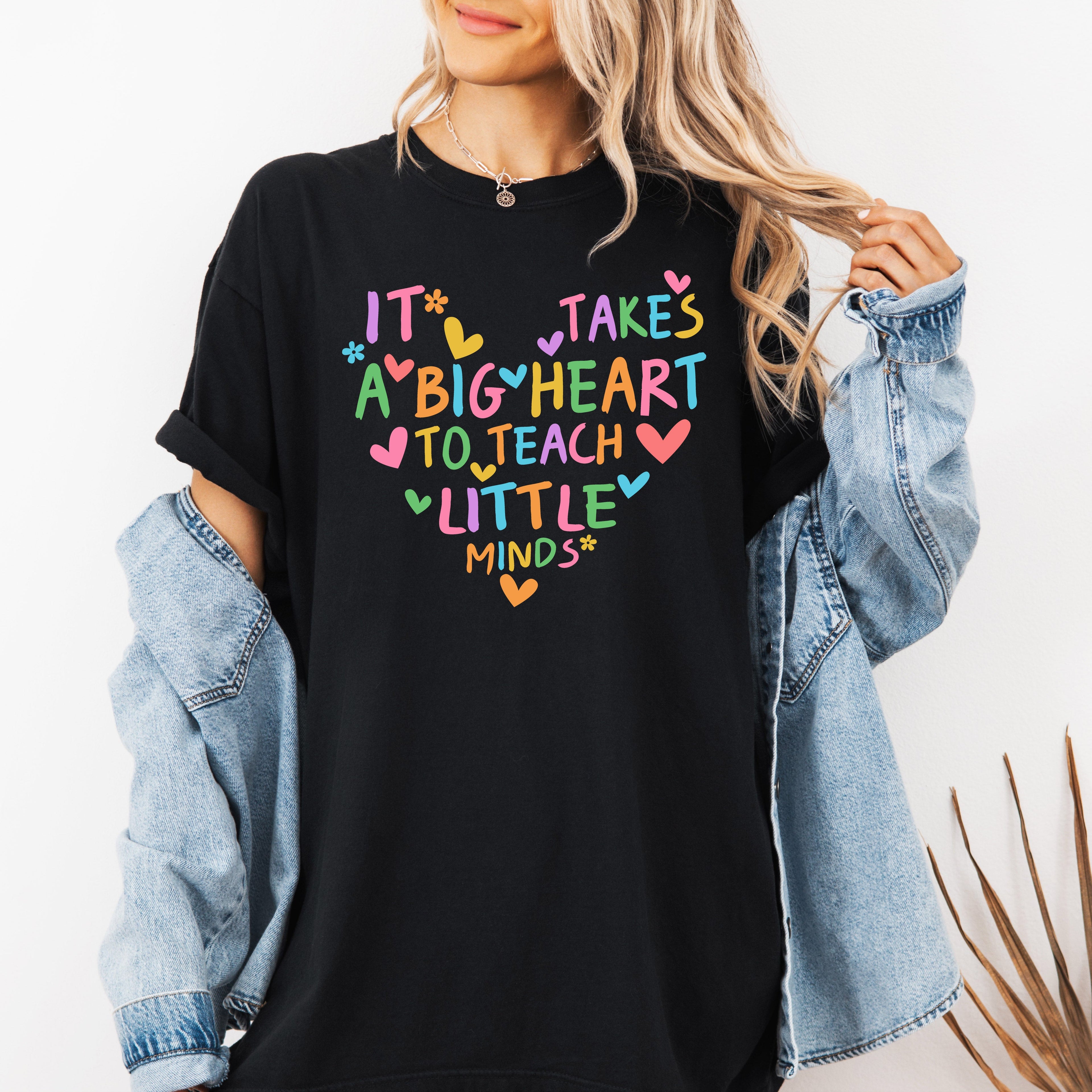 It Takes A Big Heart Teacher Back To School First Day Of School Comfort Colors Tee