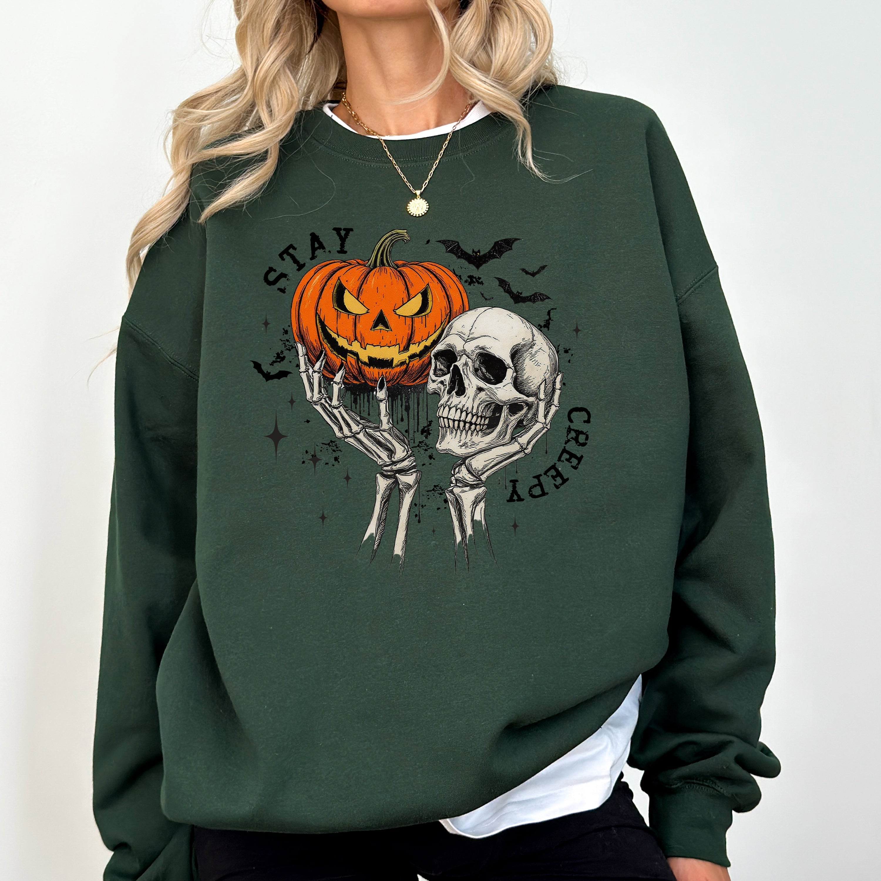 What If The Anxious Skeleton Ghost Western Vintage Halloween Spooky Graphic Sweatshirt