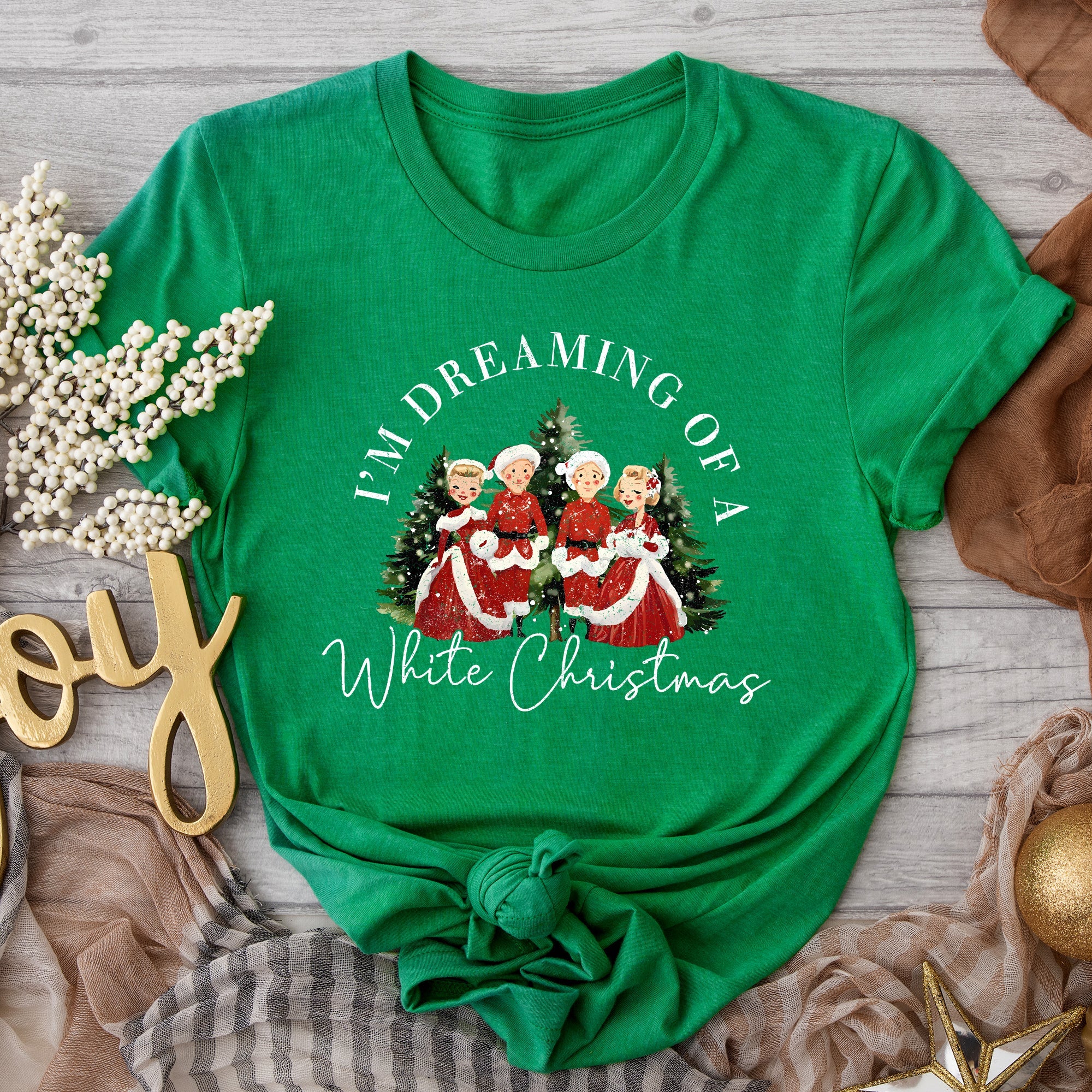 I'm Dreaming Of A White Christmas Movie Classic Musical Film Theme Vintage Inspired Graphic Tee