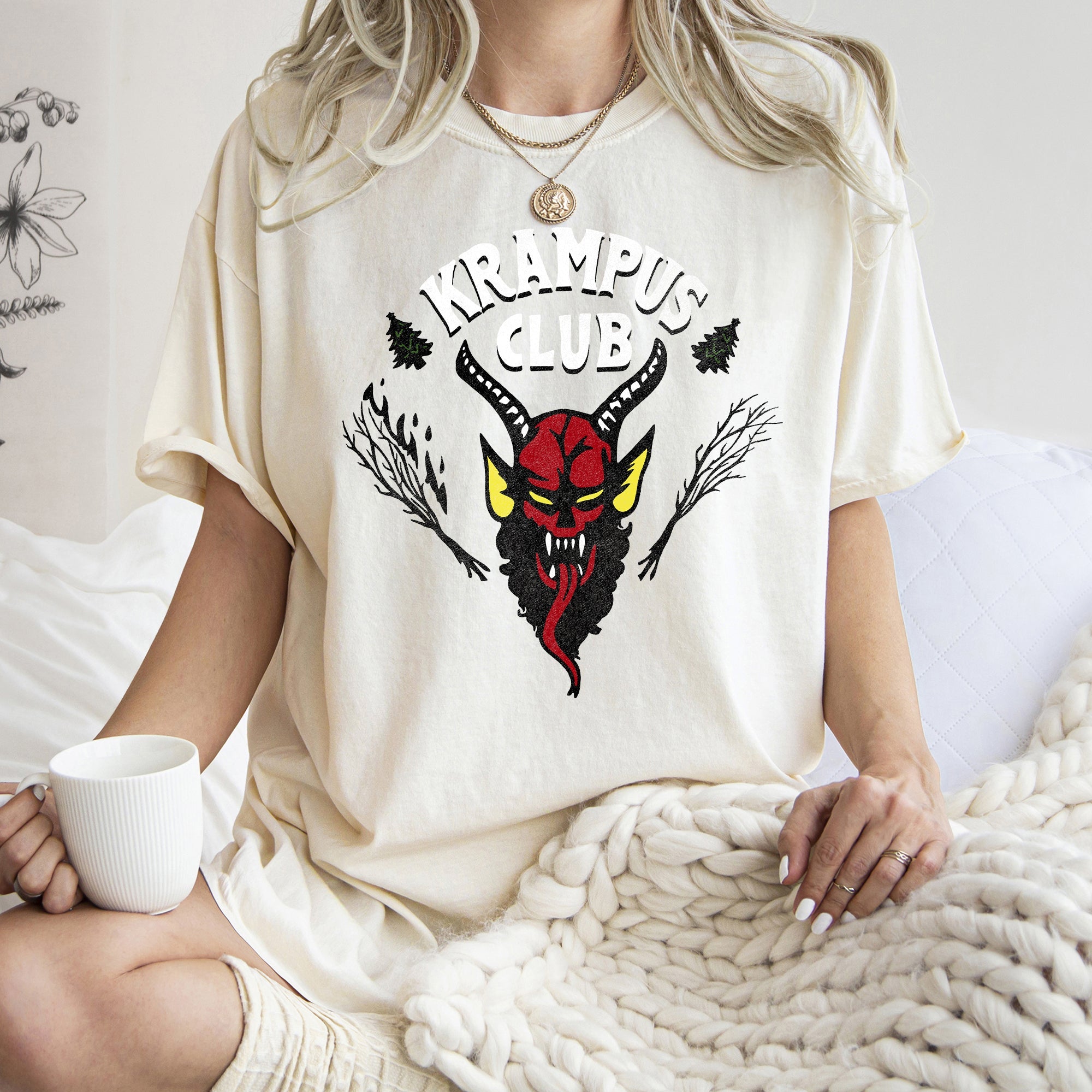 Krampus Club Christmas Naughty Stranger Festive Holiday Vibe Edition Comfort Colors Tee