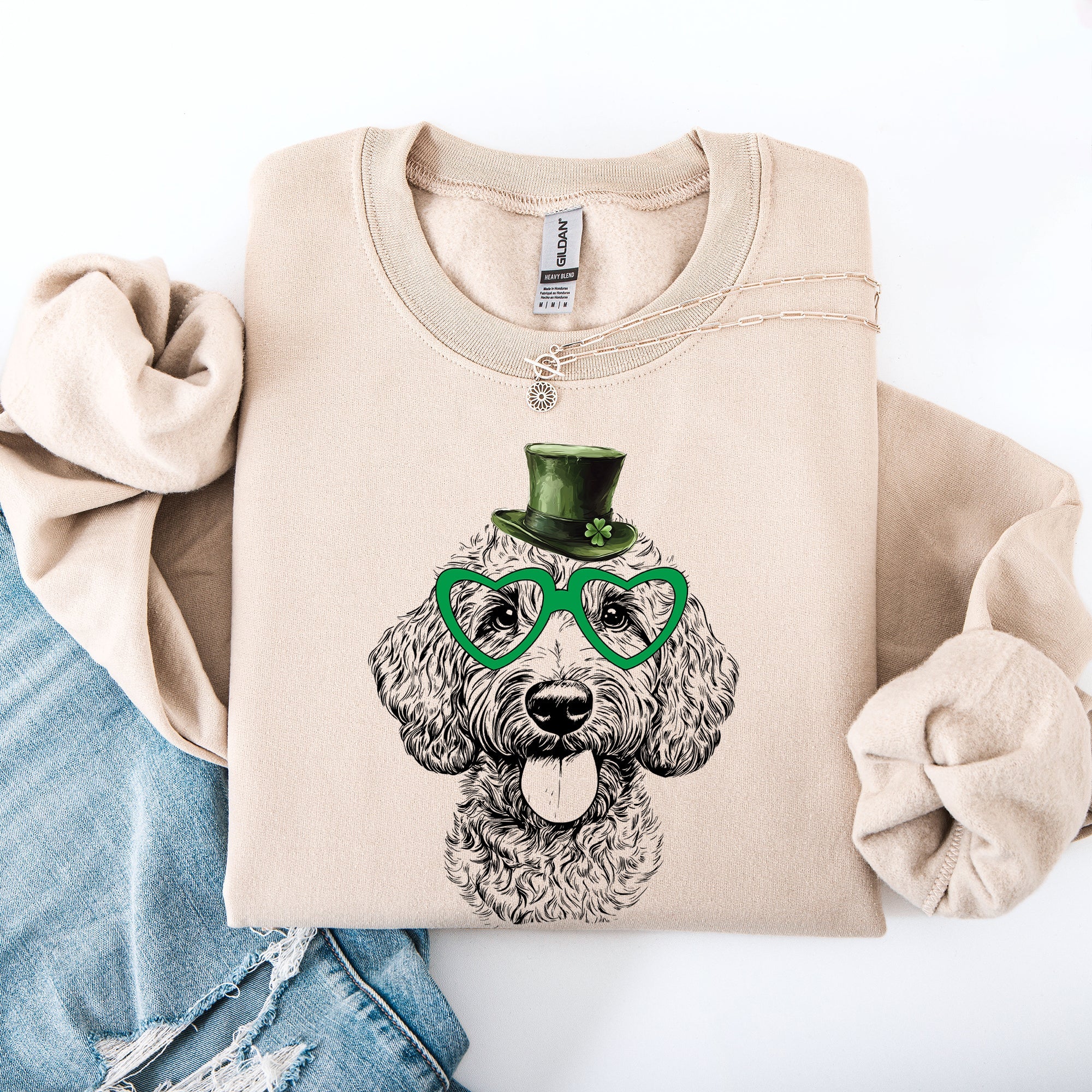 Labradoodle Adorable Dog St Patrick's Day Irish Lucky Festive Cozy For Dog Lovers Sweatshirt