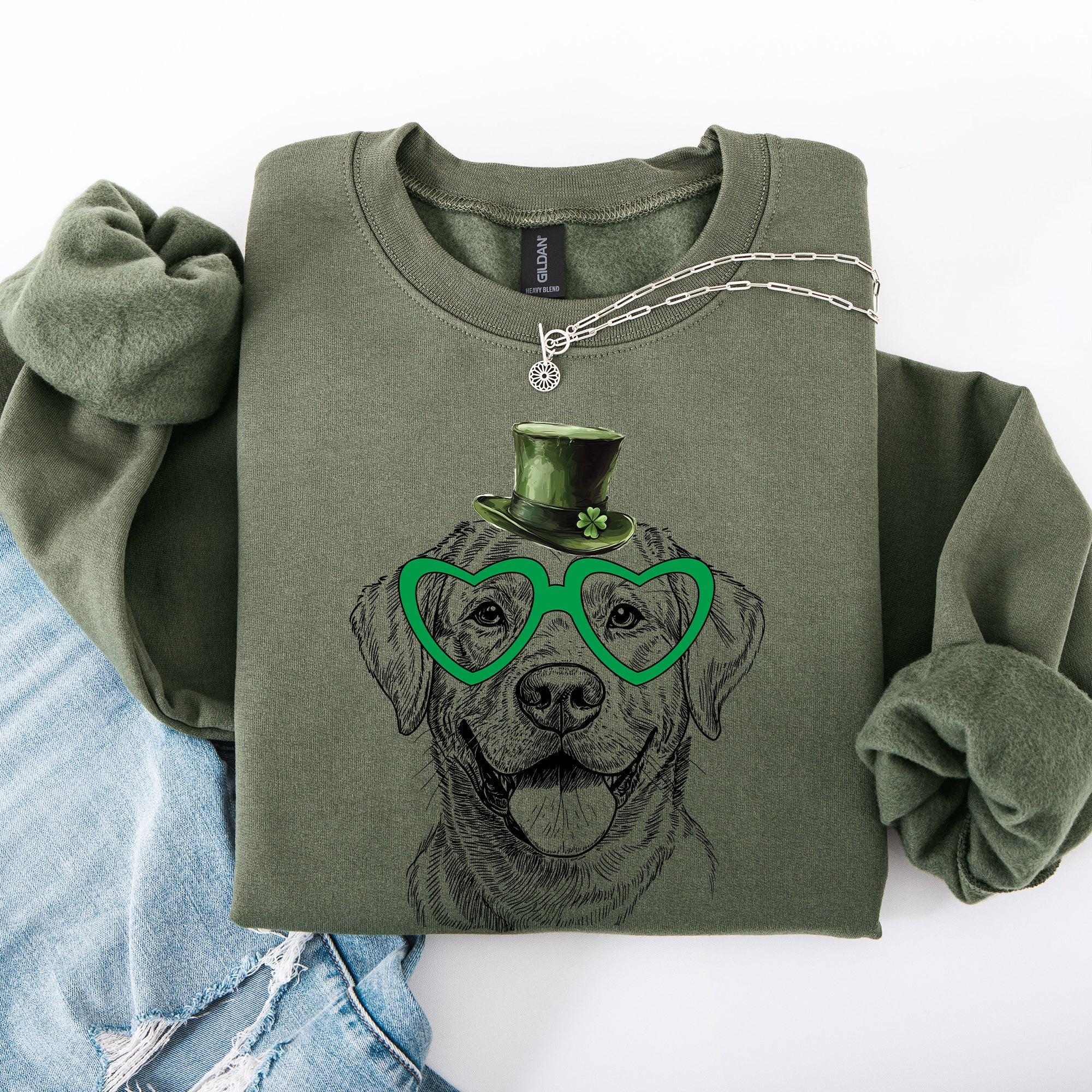 Labrador Retriever Adorable Dog St Patrick's Day Lucky Irish Celebration Sweatshirt
