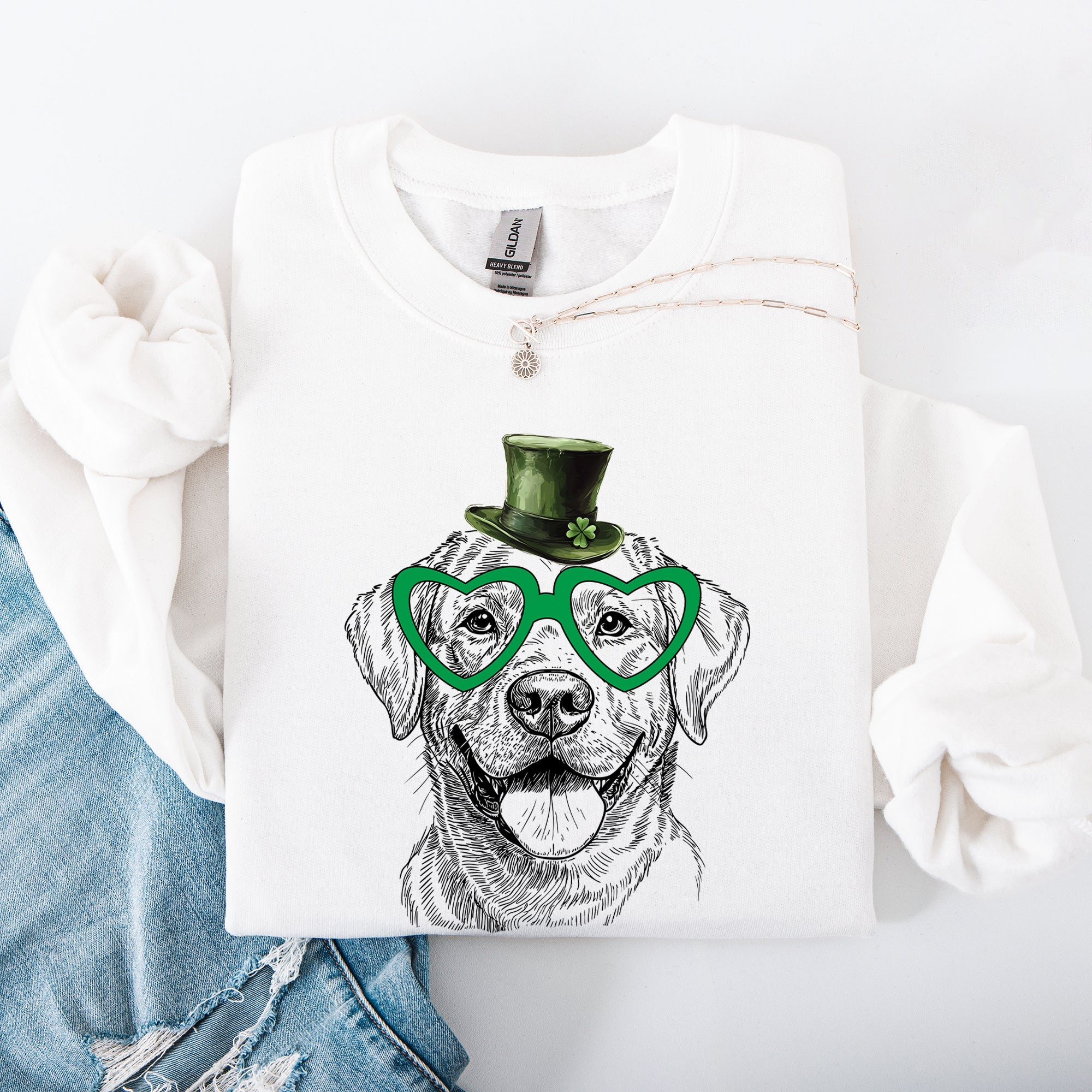 Labrador Retriever Adorable Dog St Patrick's Day Lucky Irish Celebration Sweatshirt