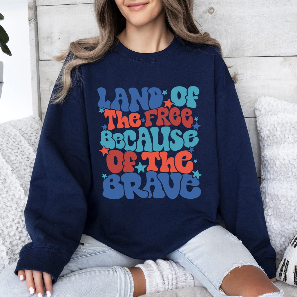 Land Of The Free American Babe 4th Of July Sweatshirt